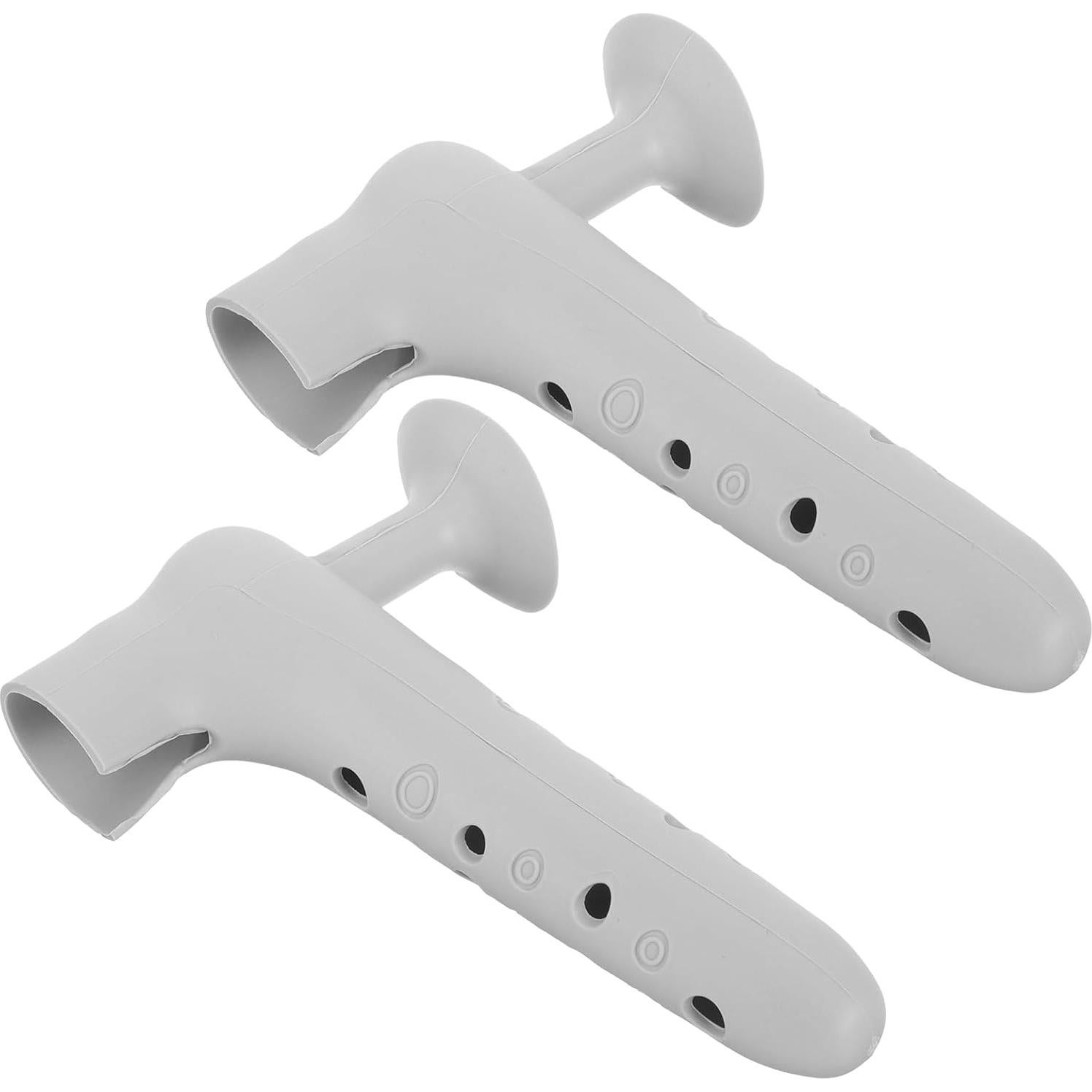 Fundas de Mango de Puerta LALAFINA Silicona Gris 2 Pcs