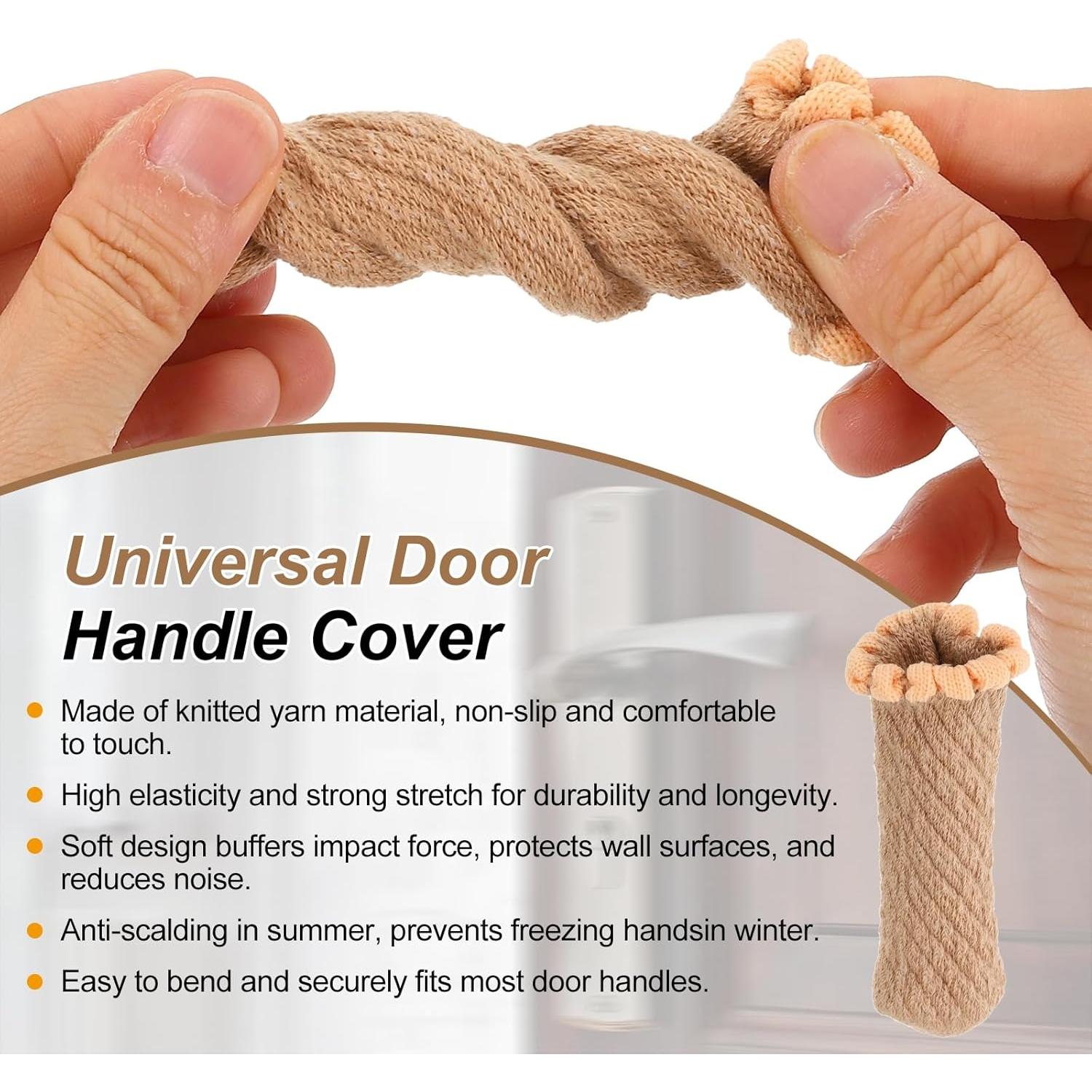 Cubiertas de Manija de Puerta PATIKIL - 8 Piezas Madera Natural