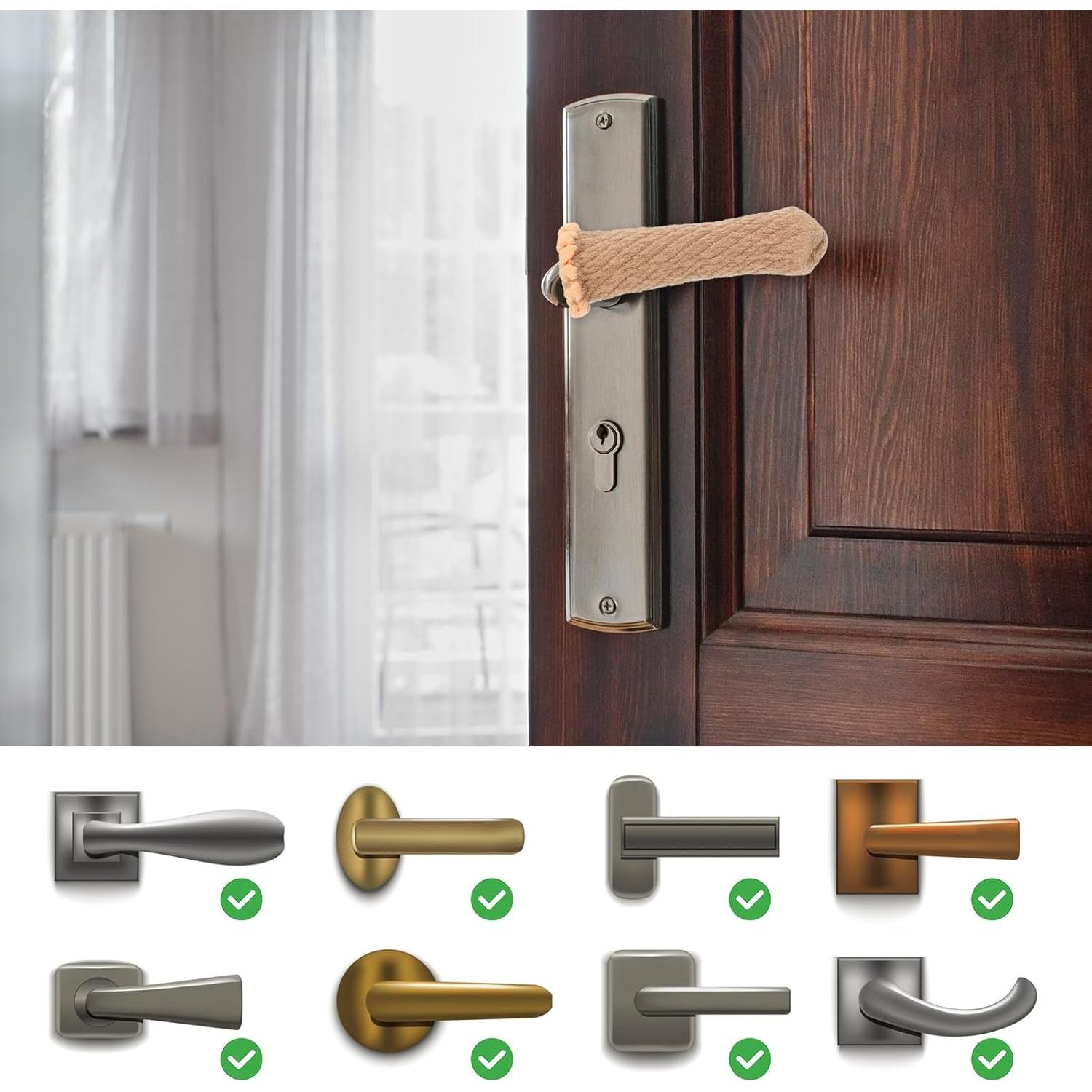 Cubiertas de Manija de Puerta PATIKIL - 8 Piezas Madera Natural