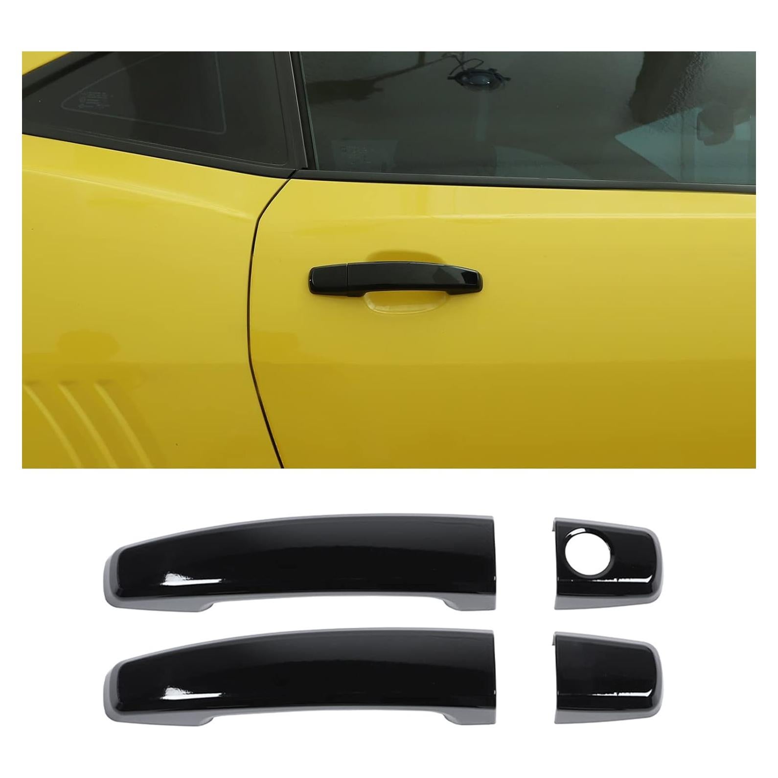 Cubierta de Manija Exterior Hoolcar para Chevrolet Camaro 2010-2015, Negro (2 Pcs)