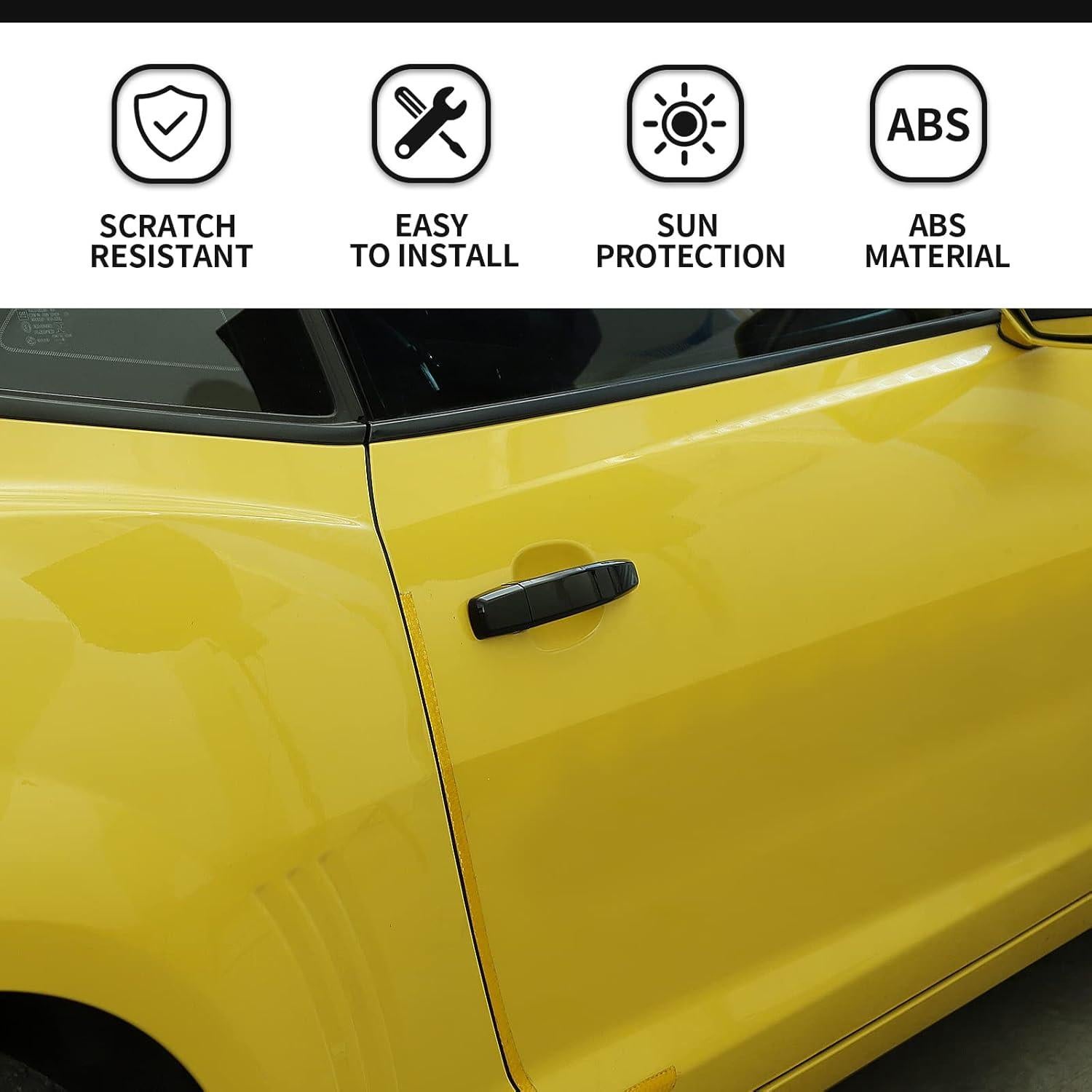 Cubierta de Manija Exterior Hoolcar para Chevrolet Camaro 2010-2015, Negro (2 Pcs)