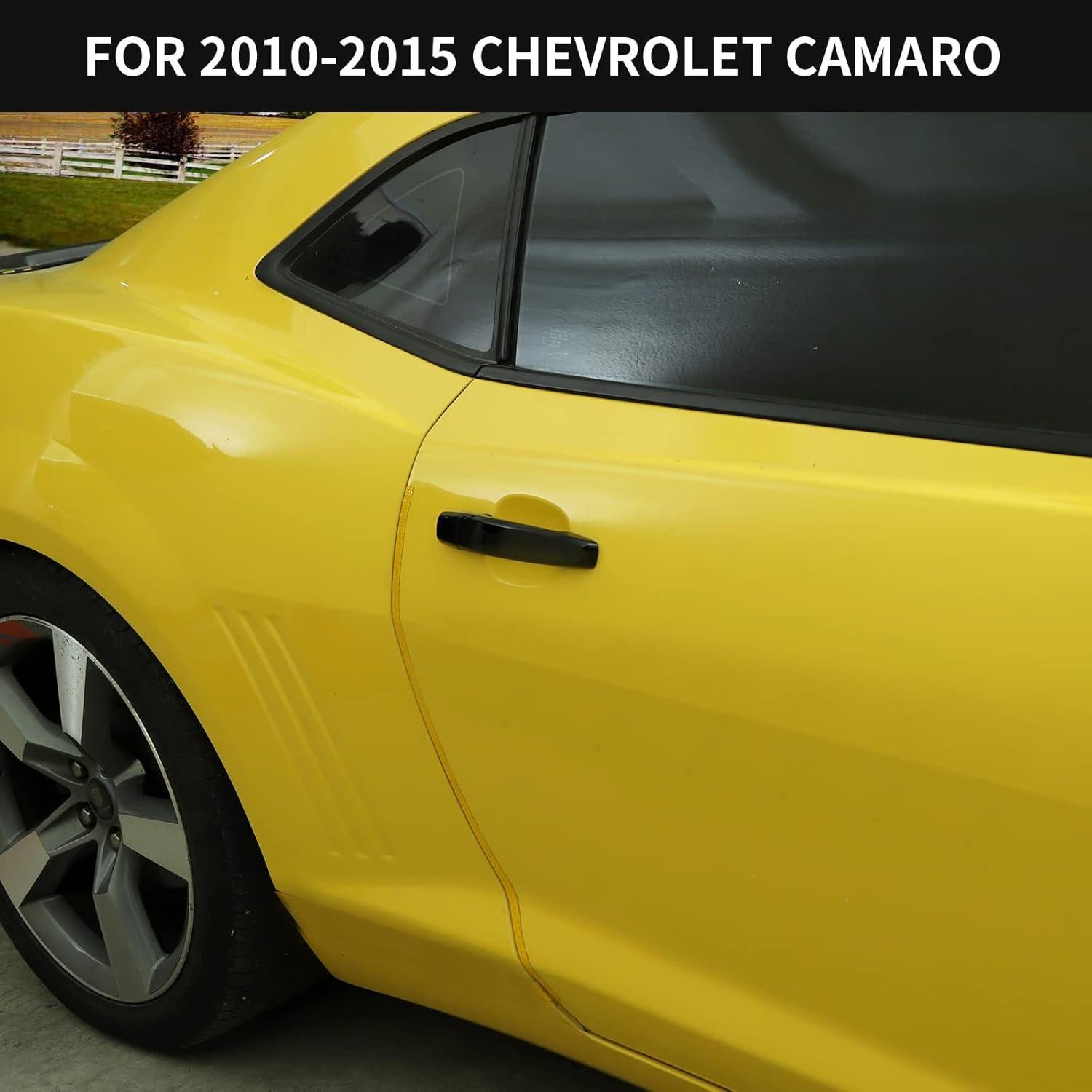 Cubierta de Manija Exterior Hoolcar para Chevrolet Camaro 2010-2015, Negro (2 Pcs)