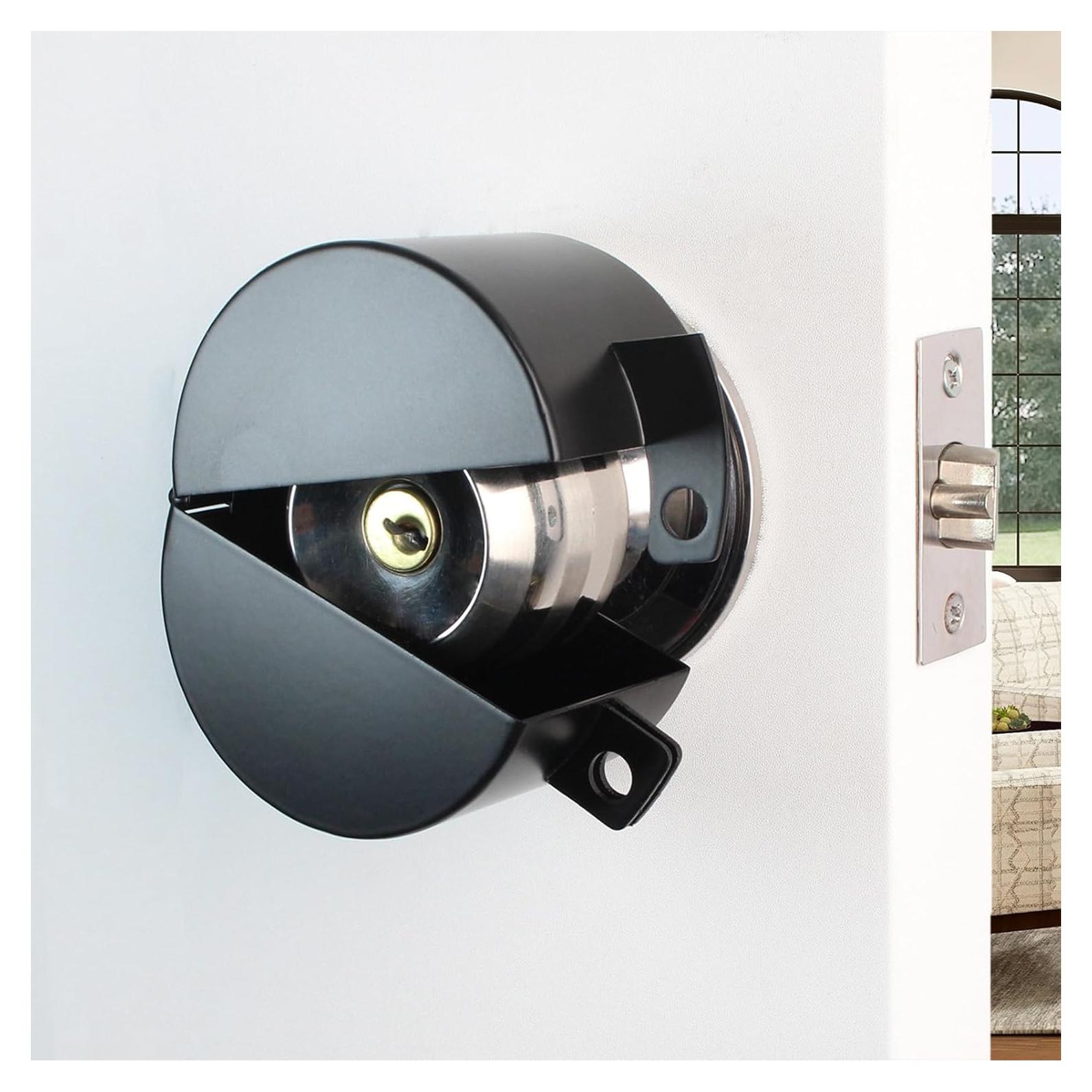 Cubierta de Cerradura de Puerta Posnaland Negra para Manijas Redondas