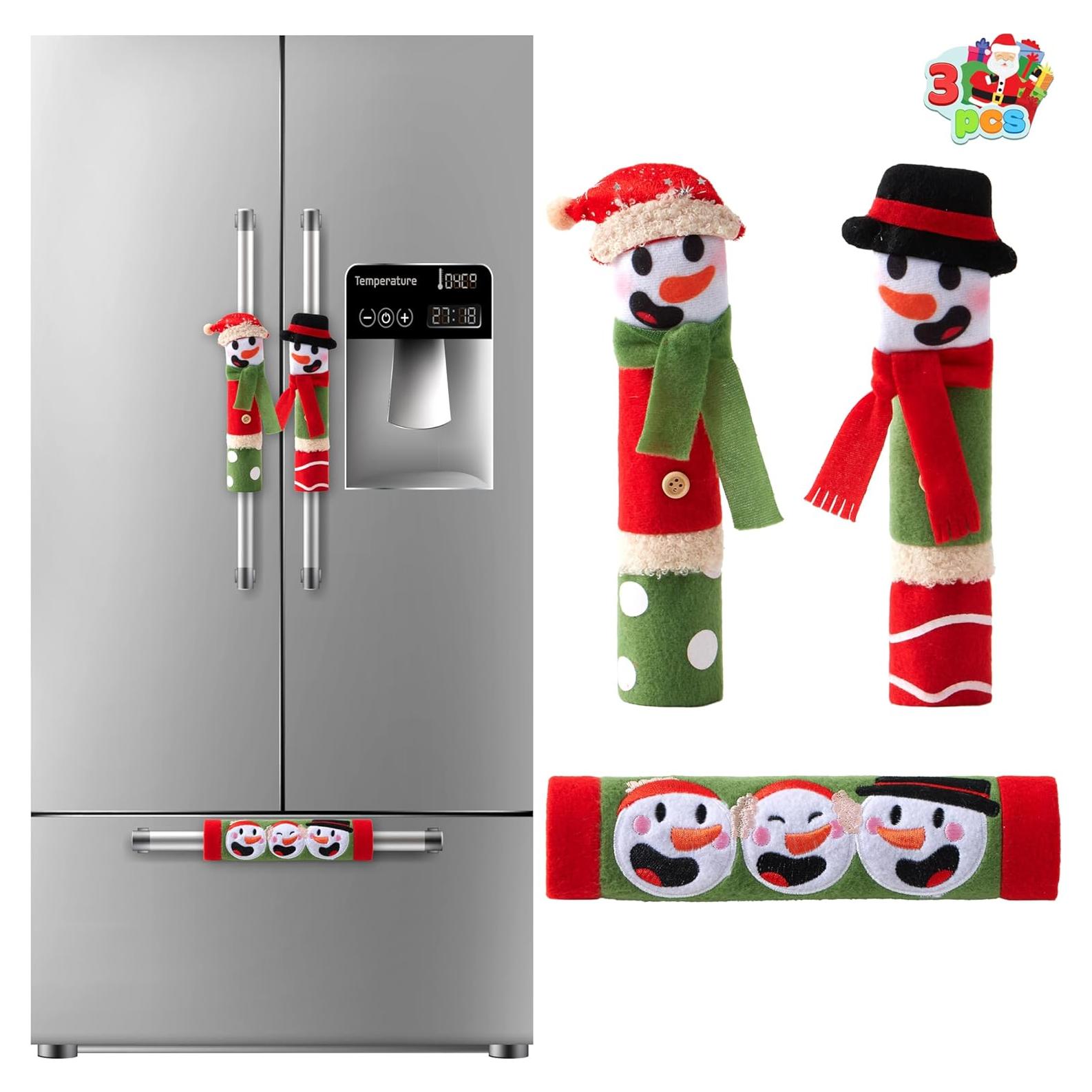 Cubiertas de Manijas de Nevera Joyin 3 Piezas Muñeco de Nieve