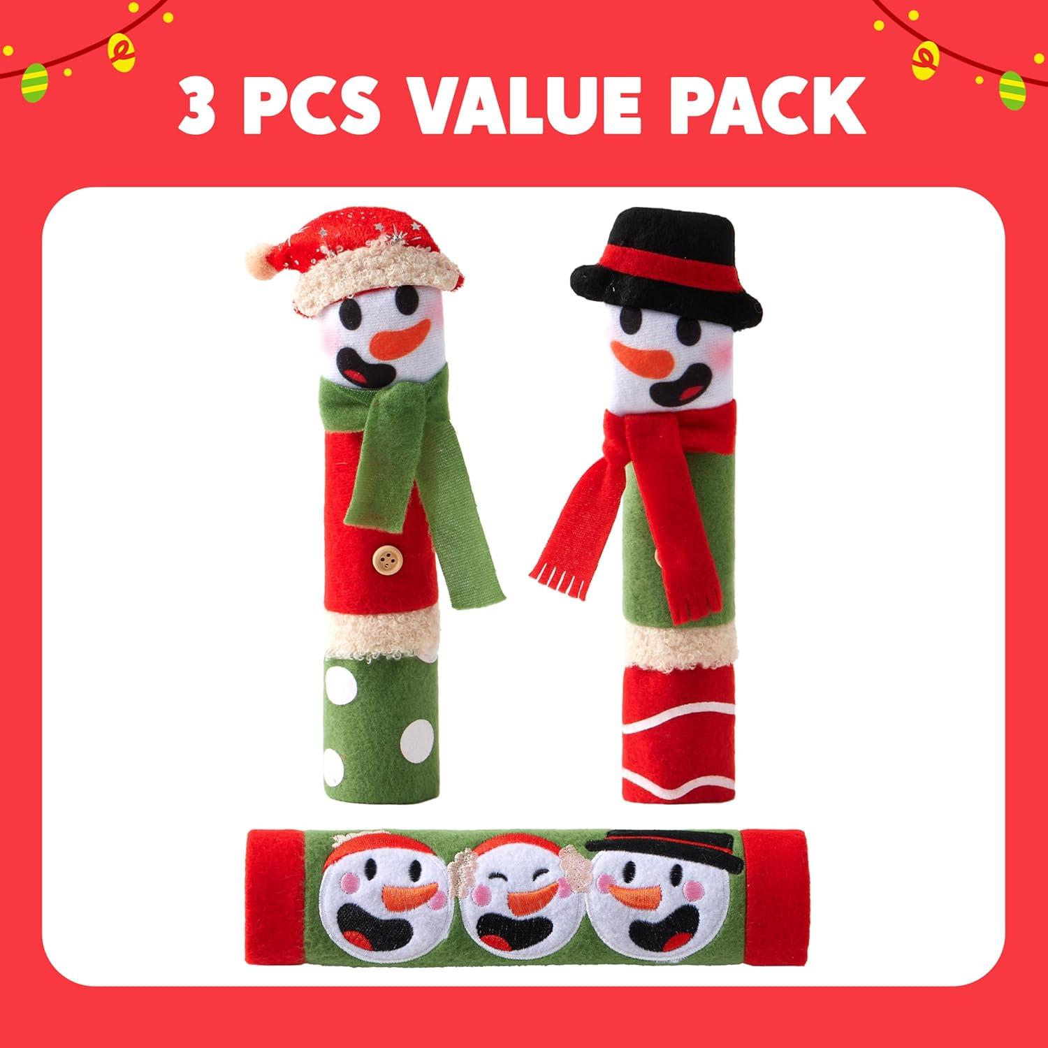 Cubiertas de Manijas de Nevera Joyin 3 Piezas Muñeco de Nieve