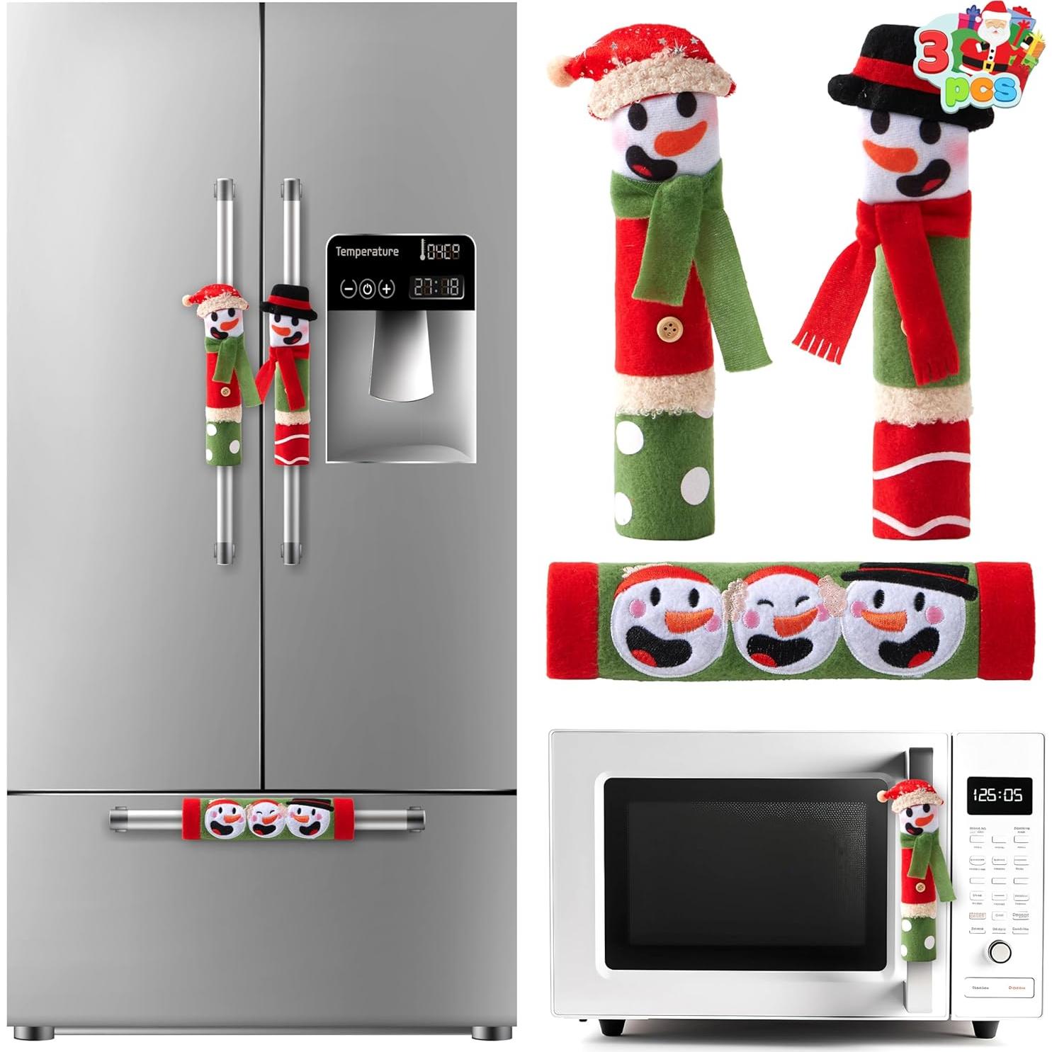 Cubiertas de Manijas de Nevera Joyin 3 Piezas Muñeco de Nieve