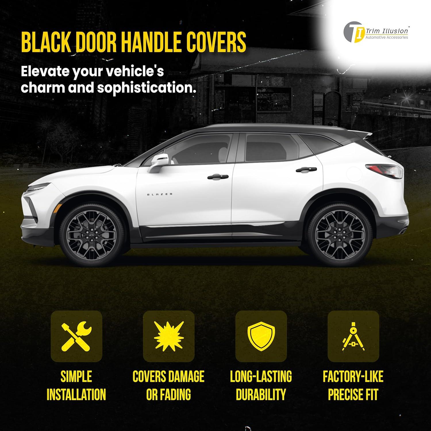 Kit de 10 Piezas Manijas de Puerta Trim Illusion Negro Brillante