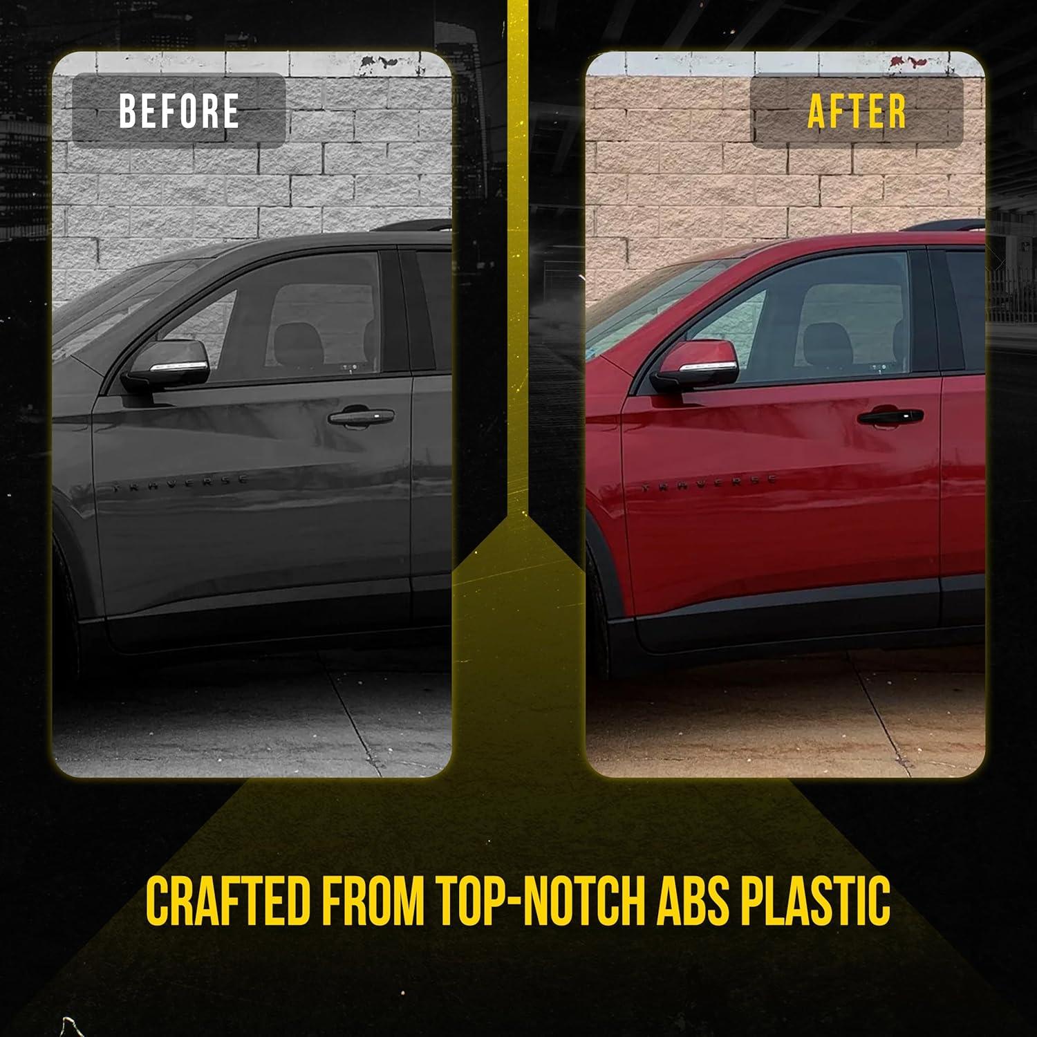 Kit de 10 Piezas Manijas de Puerta Trim Illusion Negro Brillante