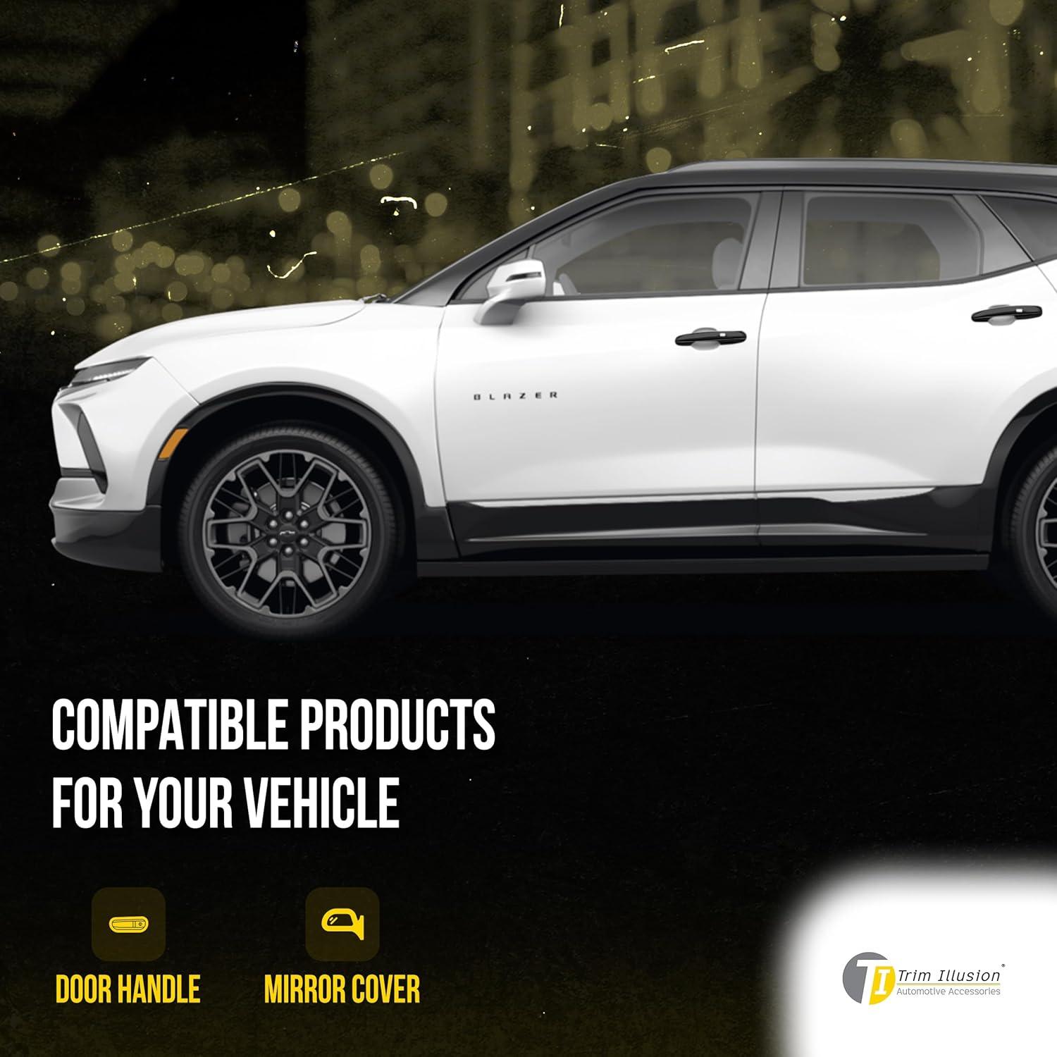 Kit de 10 Piezas Manijas de Puerta Trim Illusion Negro Brillante