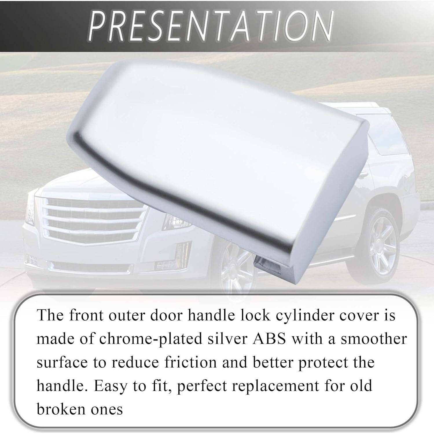 Cubierta de cilindro de bloqueo manija puerta Kaloeou Escalade 2015-2019