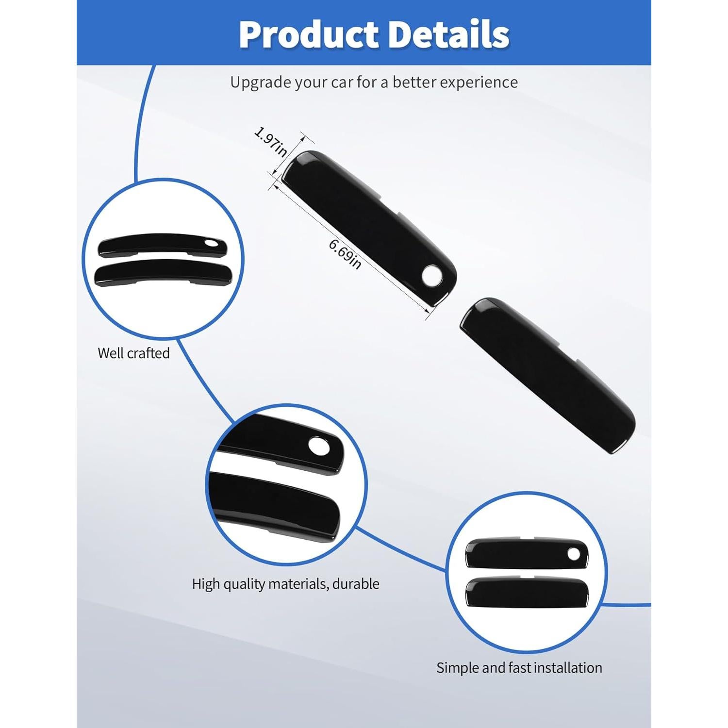 Cubiertas de Manijas de Puerta Exterior DSWSQ para Dodge Challenger 2012+