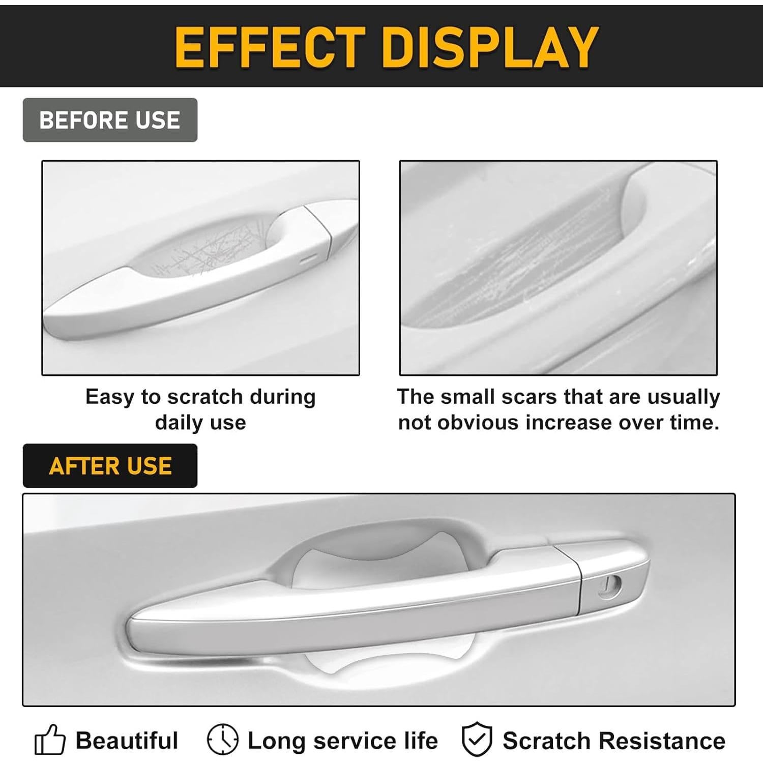 Protector de Manija de Puerta de Coche Genérico 4 Pcs Transparente