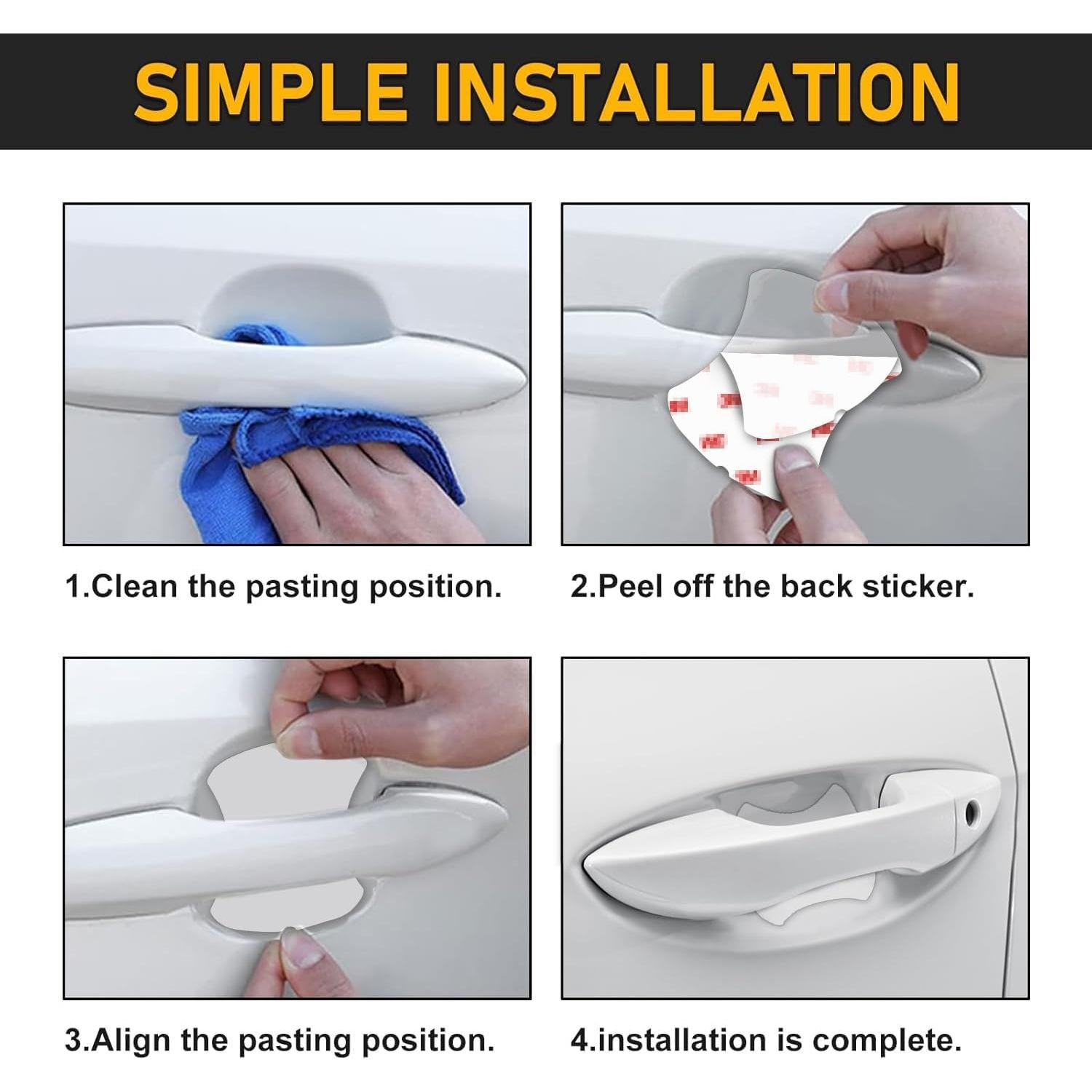 Protector de Manija de Puerta de Coche Genérico 4 Pcs Transparente