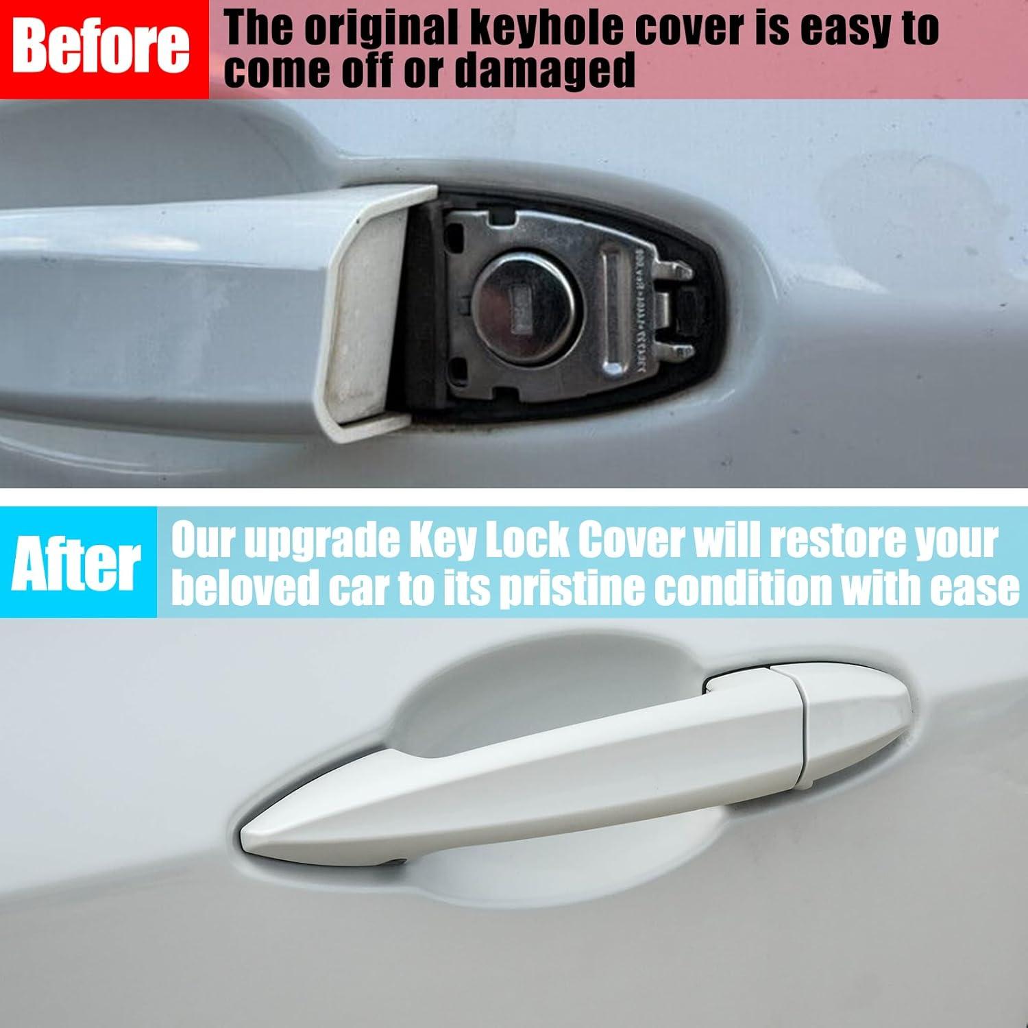 Jaronx Compatible with BMW Door Handle Key Hole Cover for 2' F45/X1 F48/X2 F39/X5 F15/X6 F16, Exterior Driver Side Handle Keyhole Cover, Left Front Outer Door Lock Key Cap Replacement 51217396541