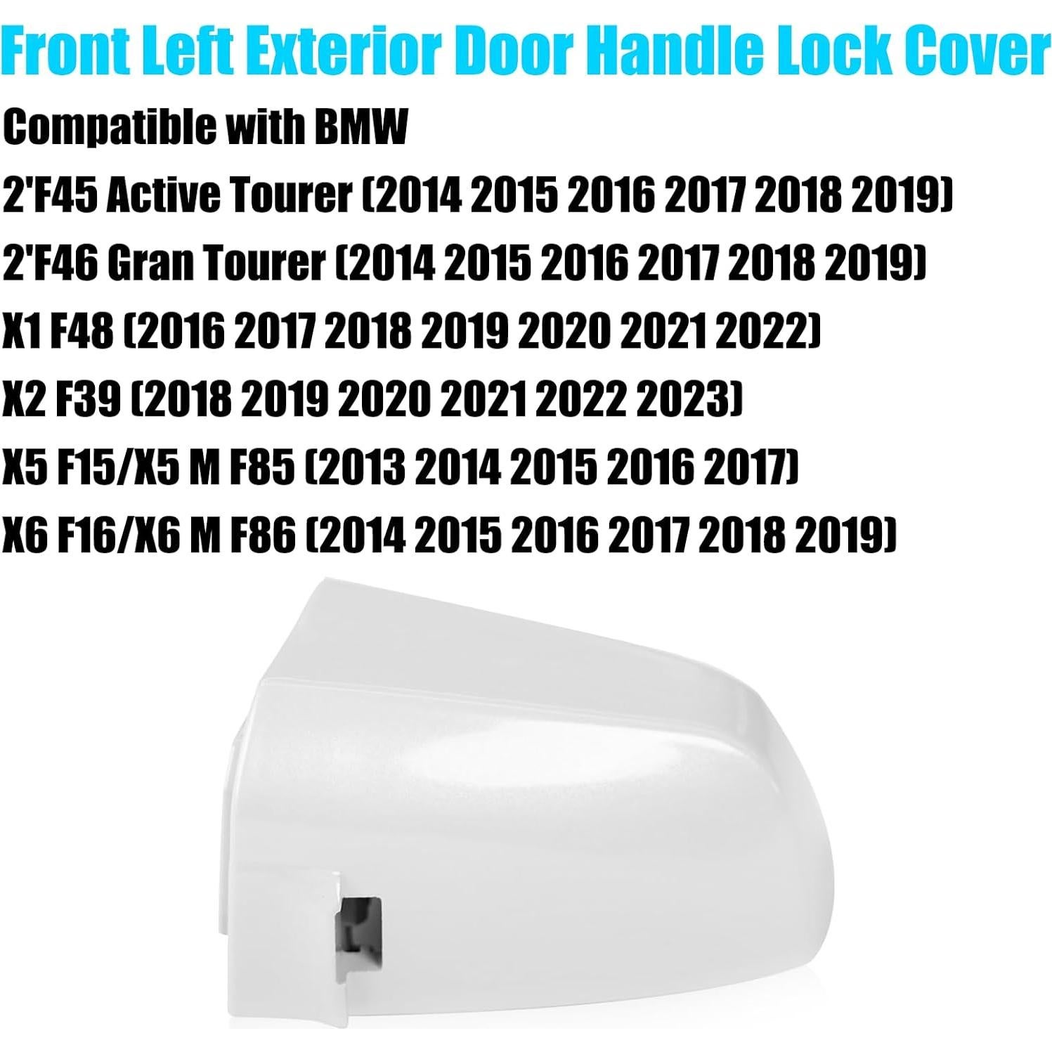Jaronx Compatible with BMW Door Handle Key Hole Cover for 2' F45/X1 F48/X2 F39/X5 F15/X6 F16, Exterior Driver Side Handle Keyhole Cover, Left Front Outer Door Lock Key Cap Replacement 51217396541