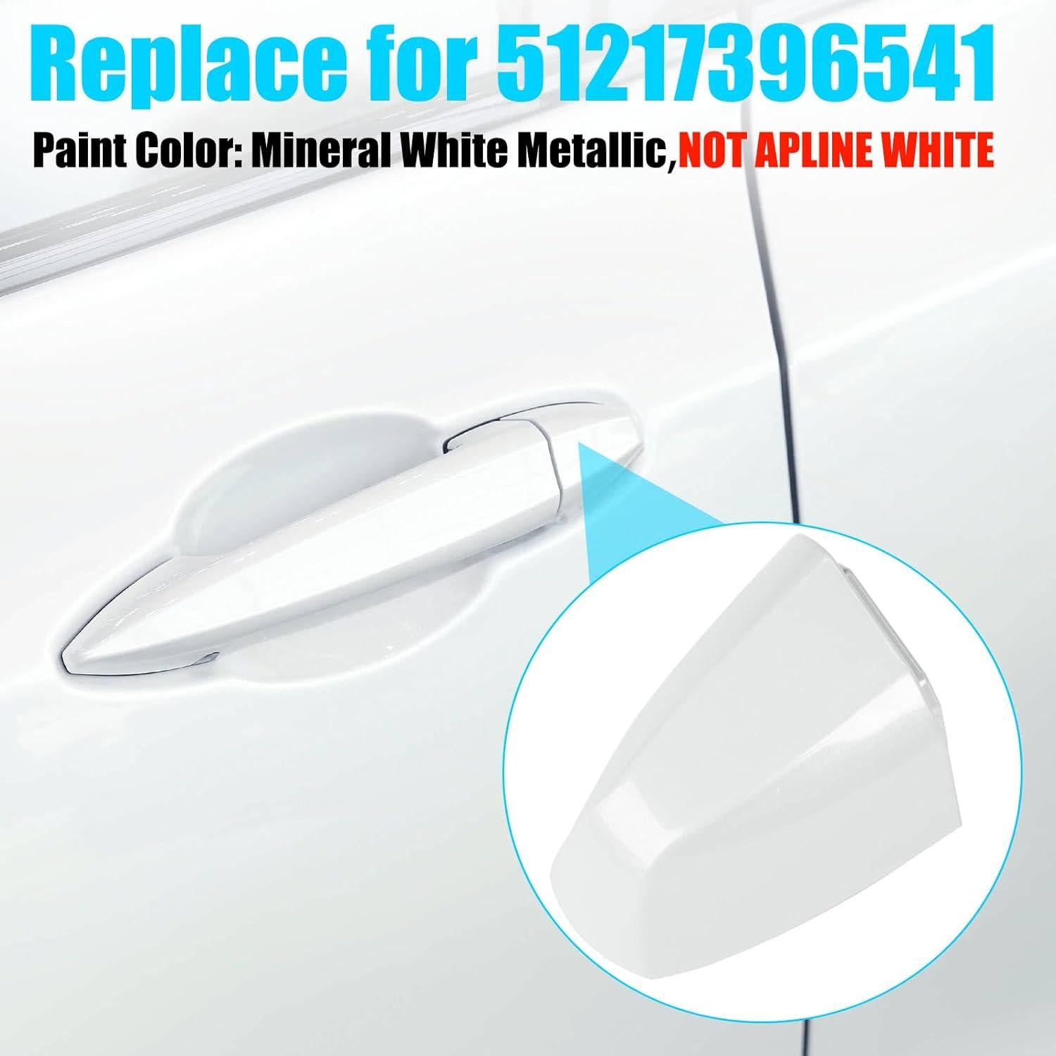 Jaronx Compatible with BMW Door Handle Key Hole Cover for 2' F45/X1 F48/X2 F39/X5 F15/X6 F16, Exterior Driver Side Handle Keyhole Cover, Left Front Outer Door Lock Key Cap Replacement 51217396541