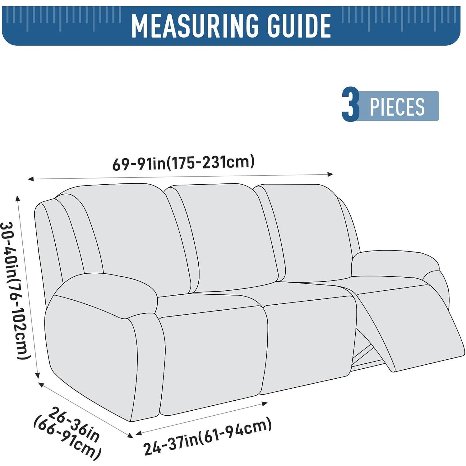 Funda de Sofá Recliner TAOCOCO 3 Asientos Jacquard Verde Frijol