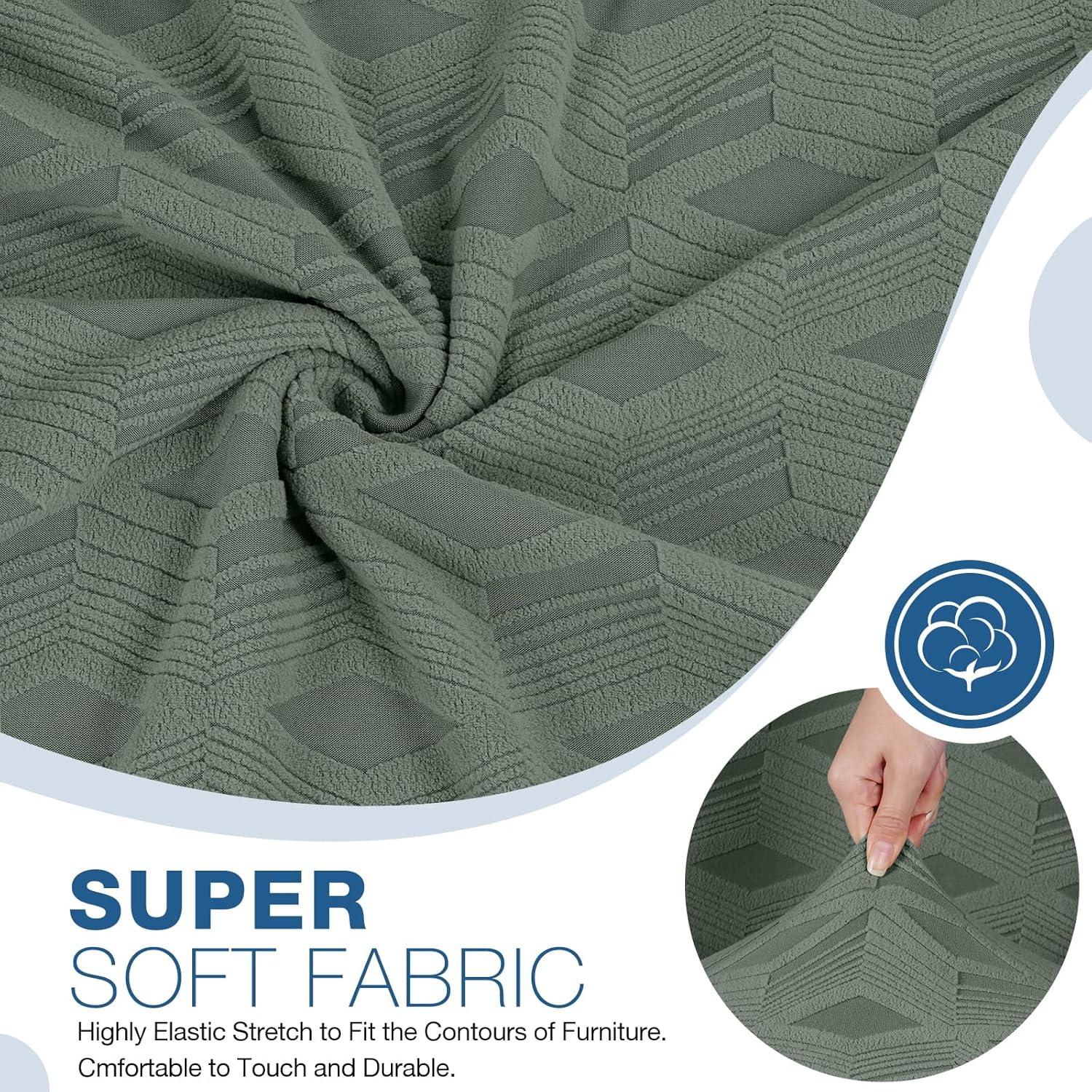 Funda de Sofá Recliner TAOCOCO 3 Asientos Jacquard Verde Frijol