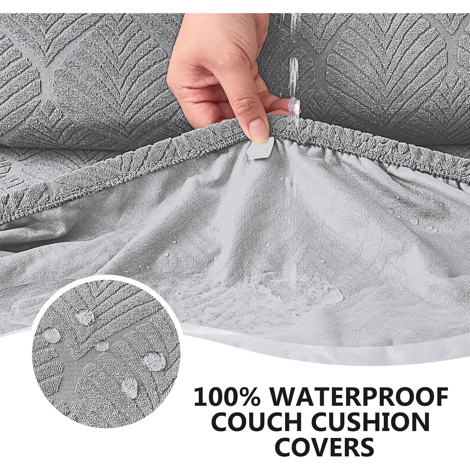 Funda de Sofá Seccional Genina Impermeable Grande Gris Claro