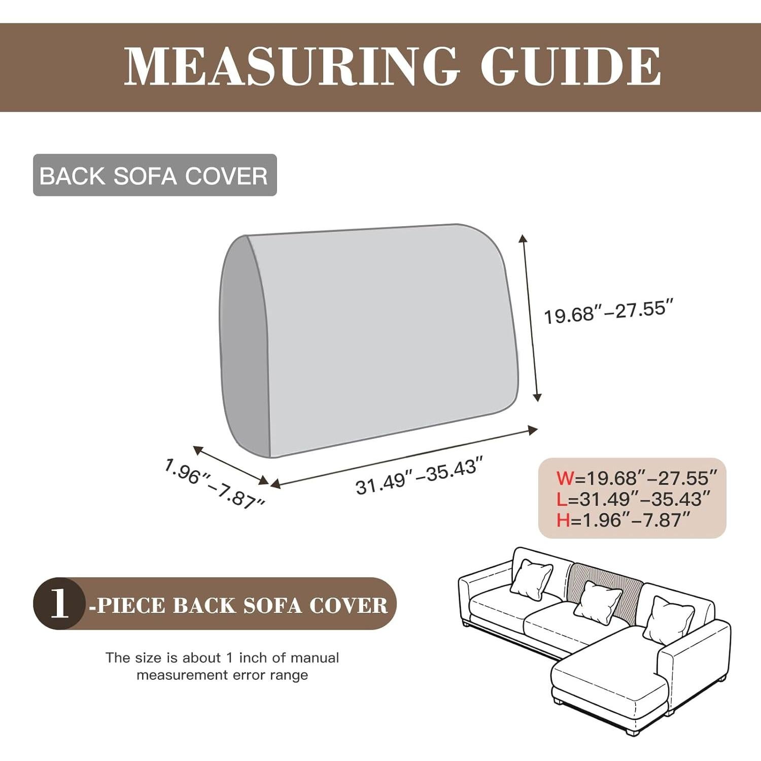 Funda de Sofá Seccional Eertop Gris Claro 1 Respaldo Lavable