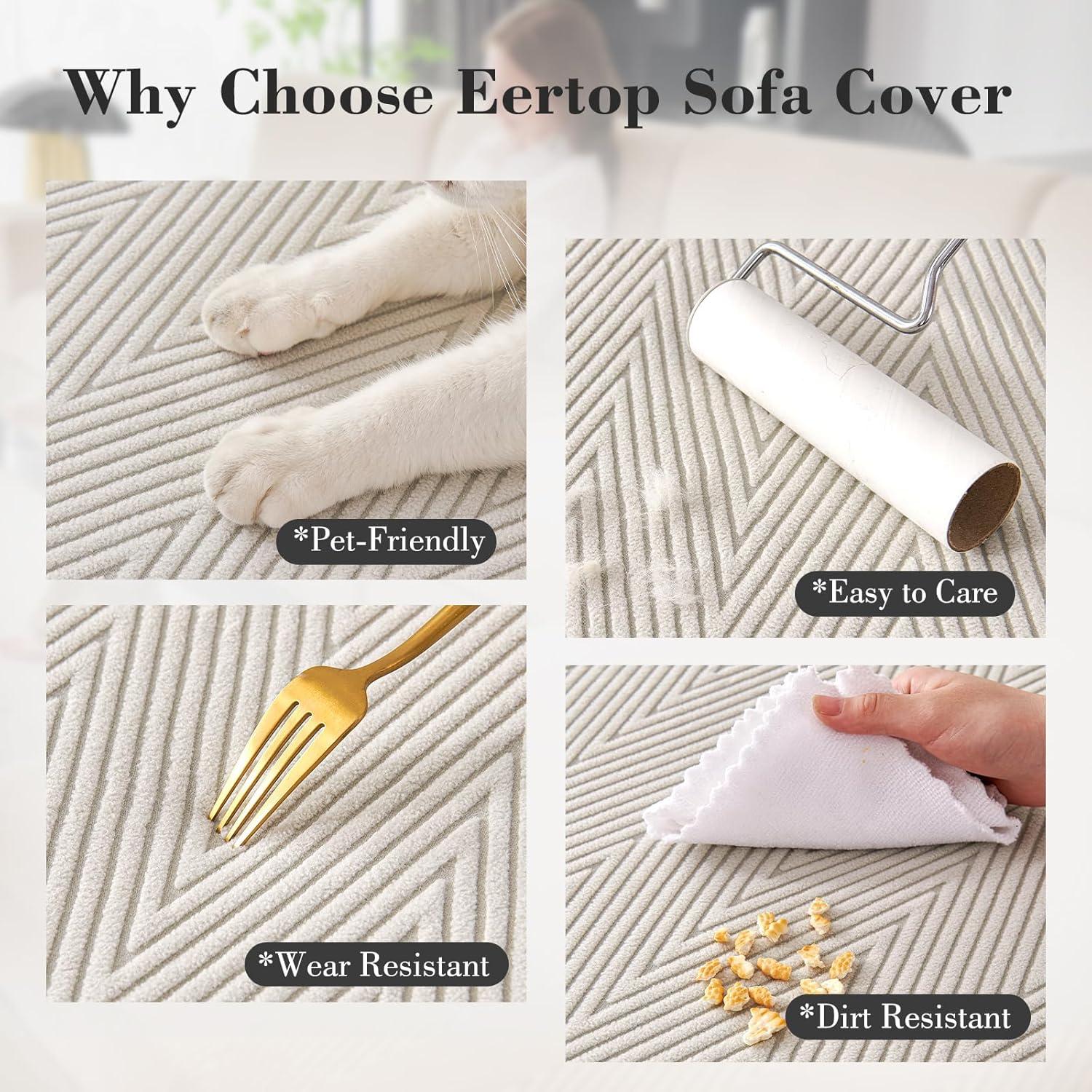 Funda de Sofá Seccional Eertop Gris Claro 1 Respaldo Lavable