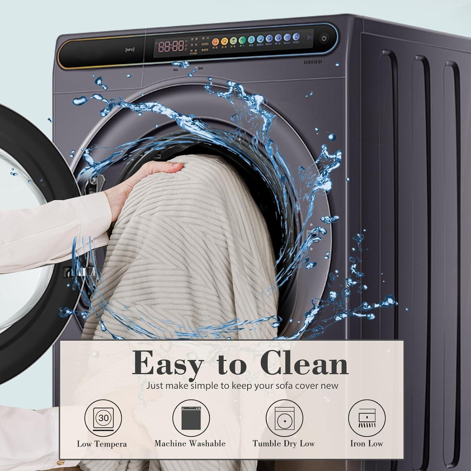 Funda de Sofá Seccional Eertop Gris Claro 1 Respaldo Lavable