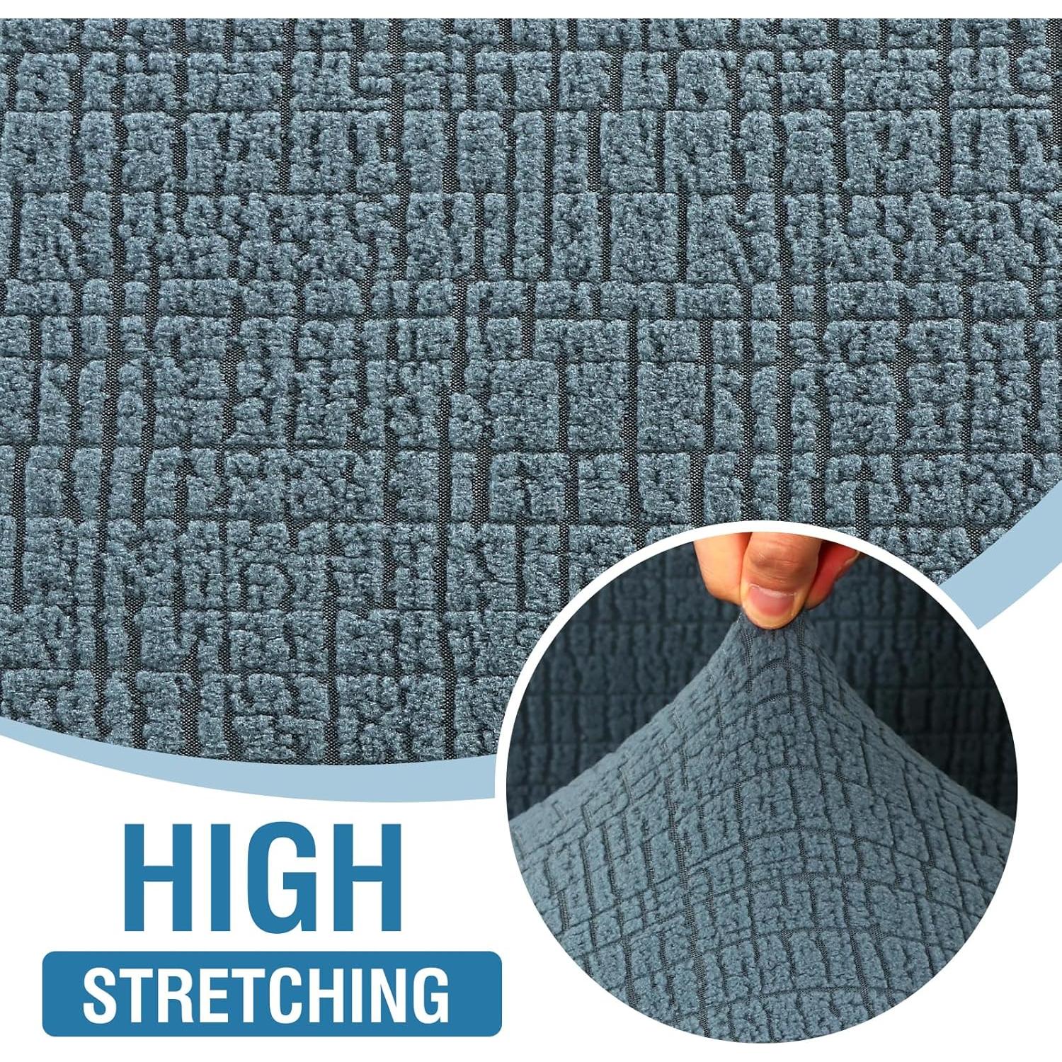 Funda de Sofá Jacquard H.VERSAILTEX Impermeable 1 Pieza Azul Piedra