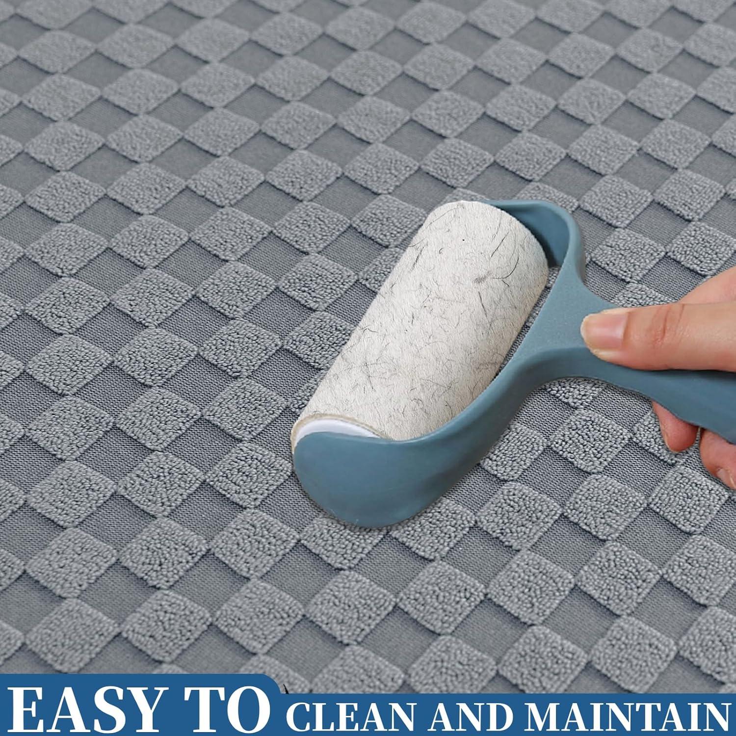 Fundas de Sofá Seccional ZNSAYOTX Jacquard Elástico 2 Pcs Gris Claro