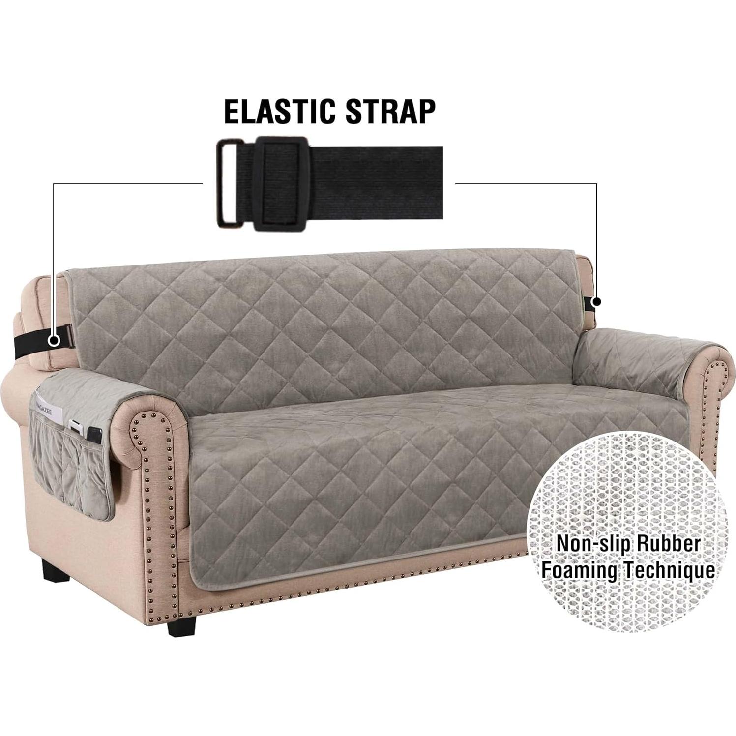 Funda de Sofá H.VERSAILTEX Terciopelo Antideslizante 3 Cojines