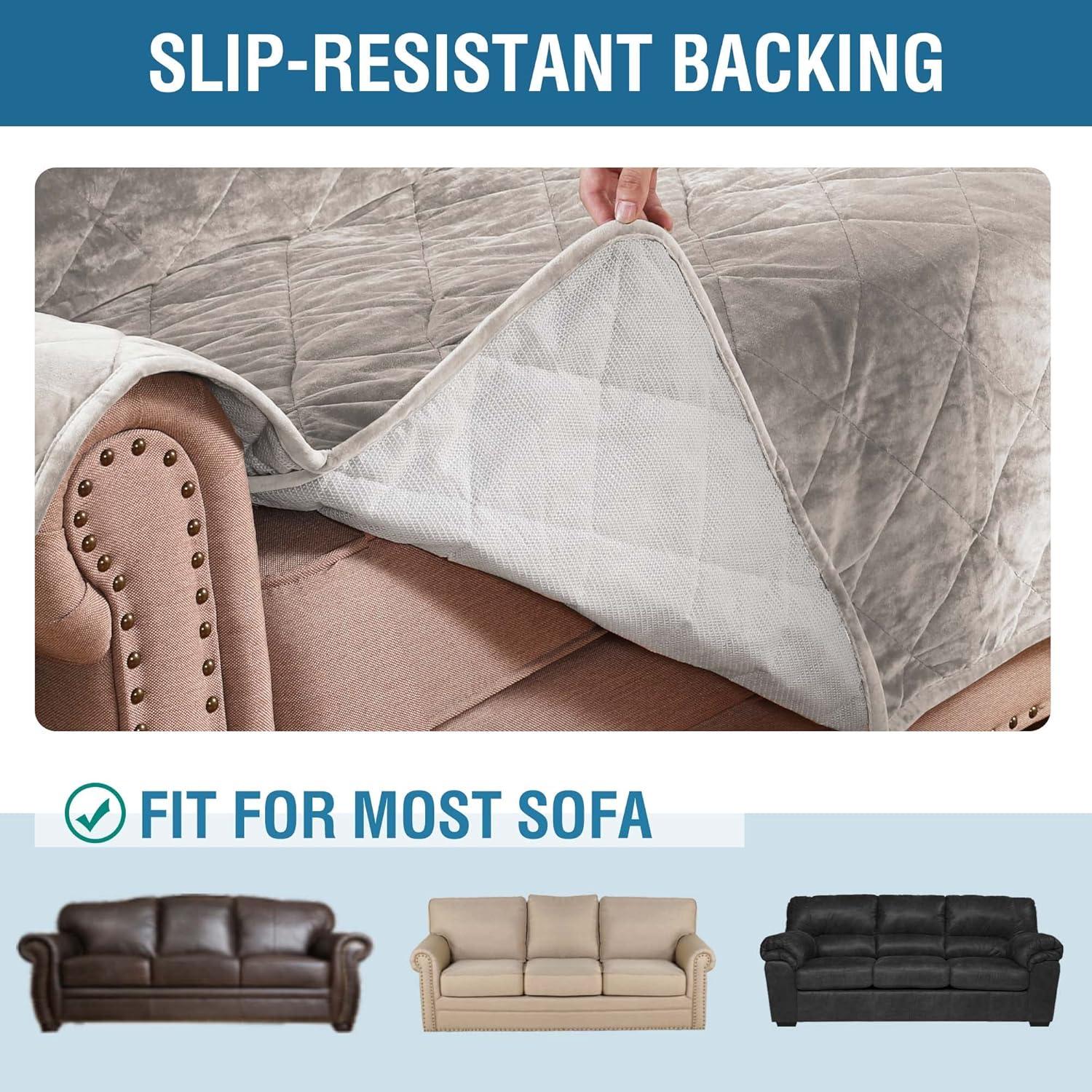 Funda de Sofá H.VERSAILTEX Terciopelo Antideslizante 3 Cojines