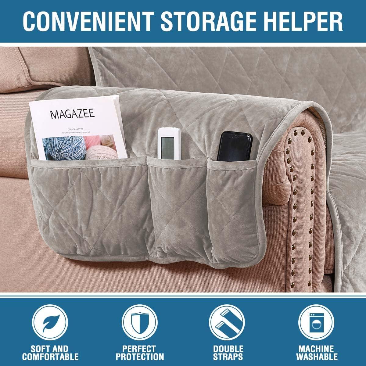 Funda de Sofá H.VERSAILTEX Terciopelo Antideslizante 3 Cojines