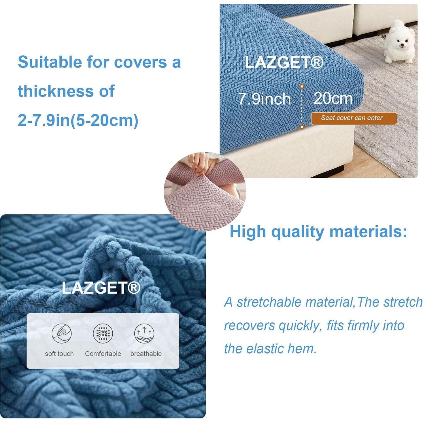 Funda de Sofá Universal LAZGET Gris Oscuro Resistente al Desgaste