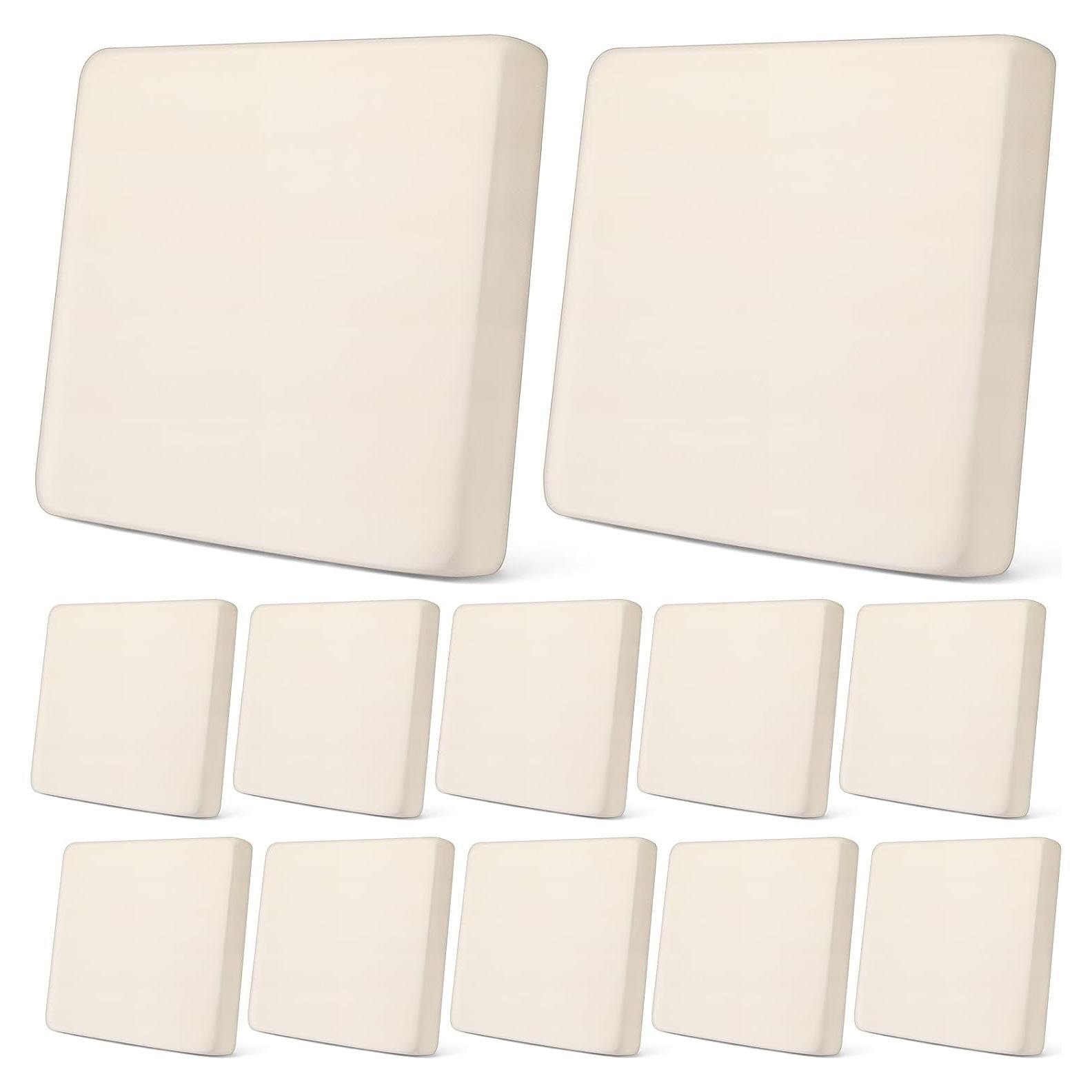 Fundas de Cojines Estirables Newwiee 12 Pcs Impermeables Beige