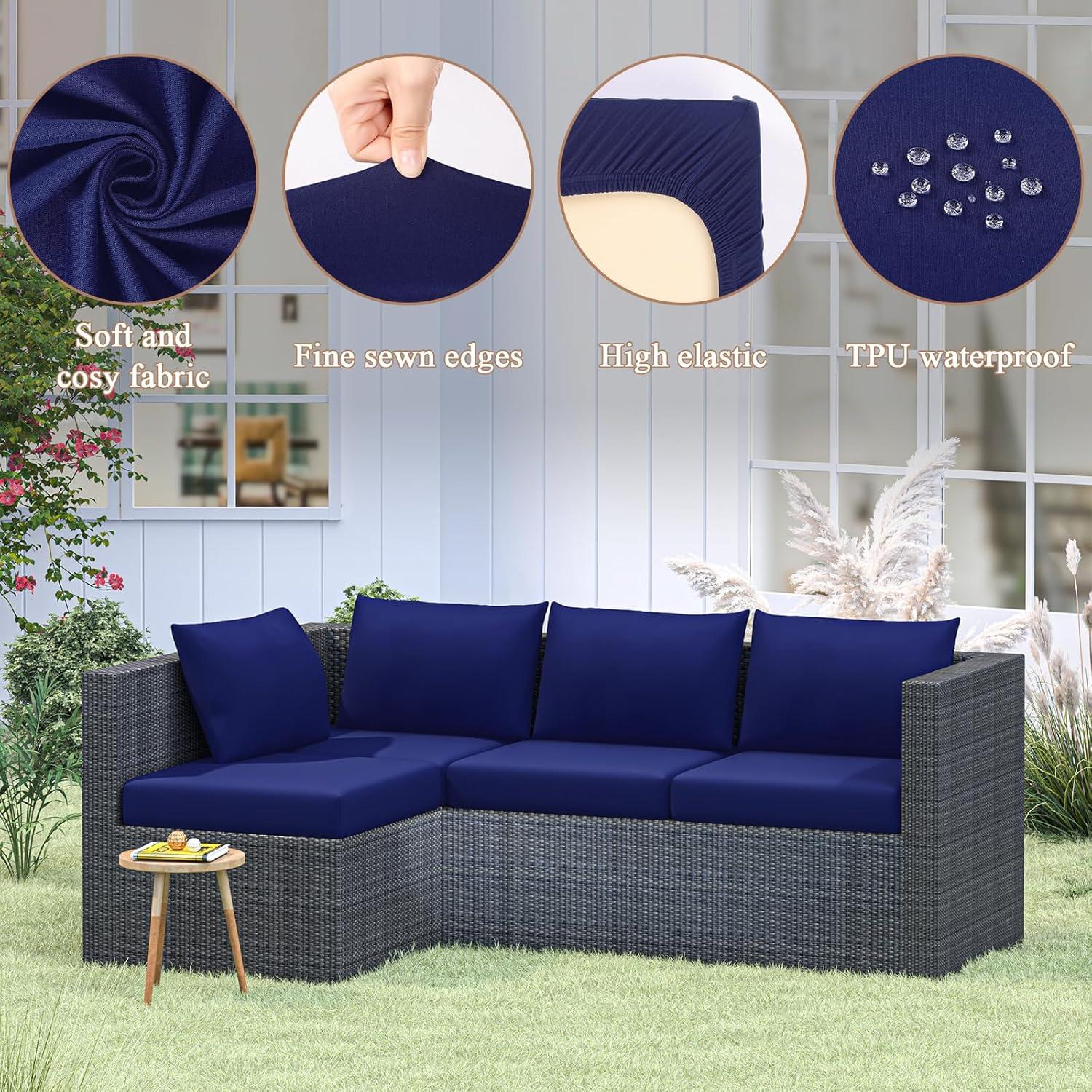 Fundas de cojines de patio U'Artlines 8 piezas impermeables