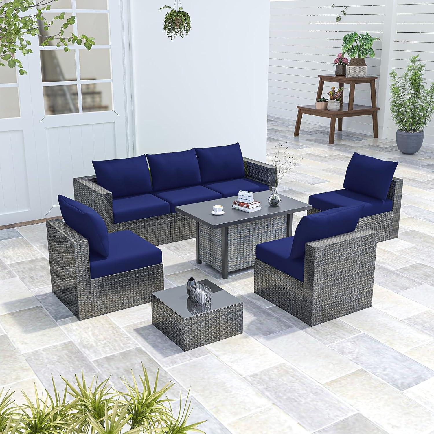 Fundas de cojines de patio U'Artlines 8 piezas impermeables