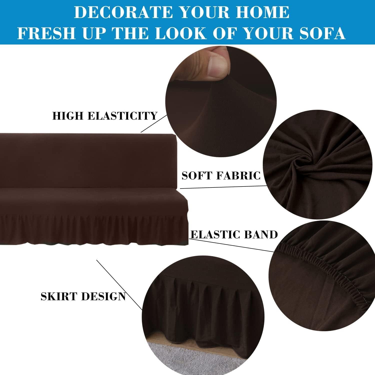 Funda de Futón ANWUCHEN Café Sin Brazos 172-216 cm Lavable