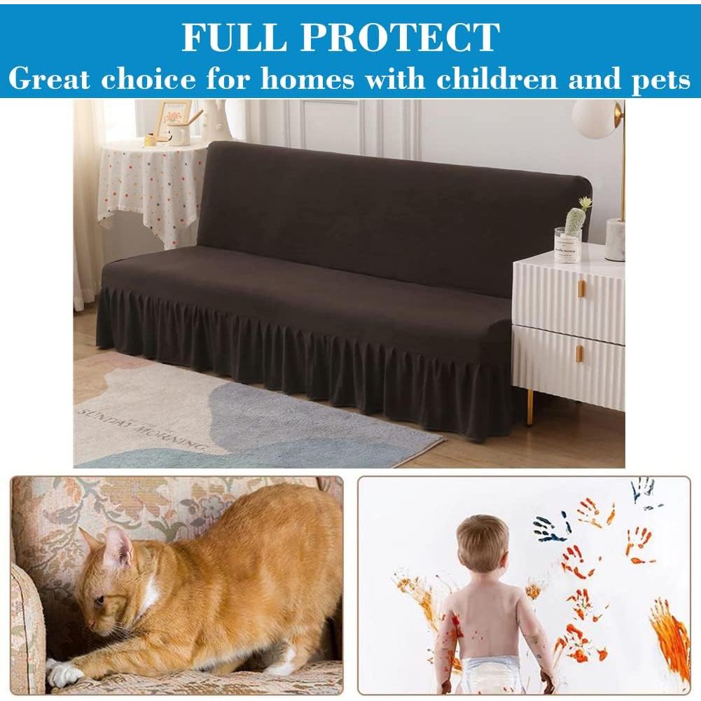 Funda de Futón ANWUCHEN Café Sin Brazos 172-216 cm Lavable