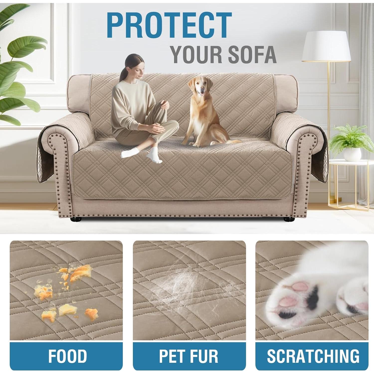 Funda de Sofá Loveseat H.VERSAILTEX 100% Impermeable Taupe