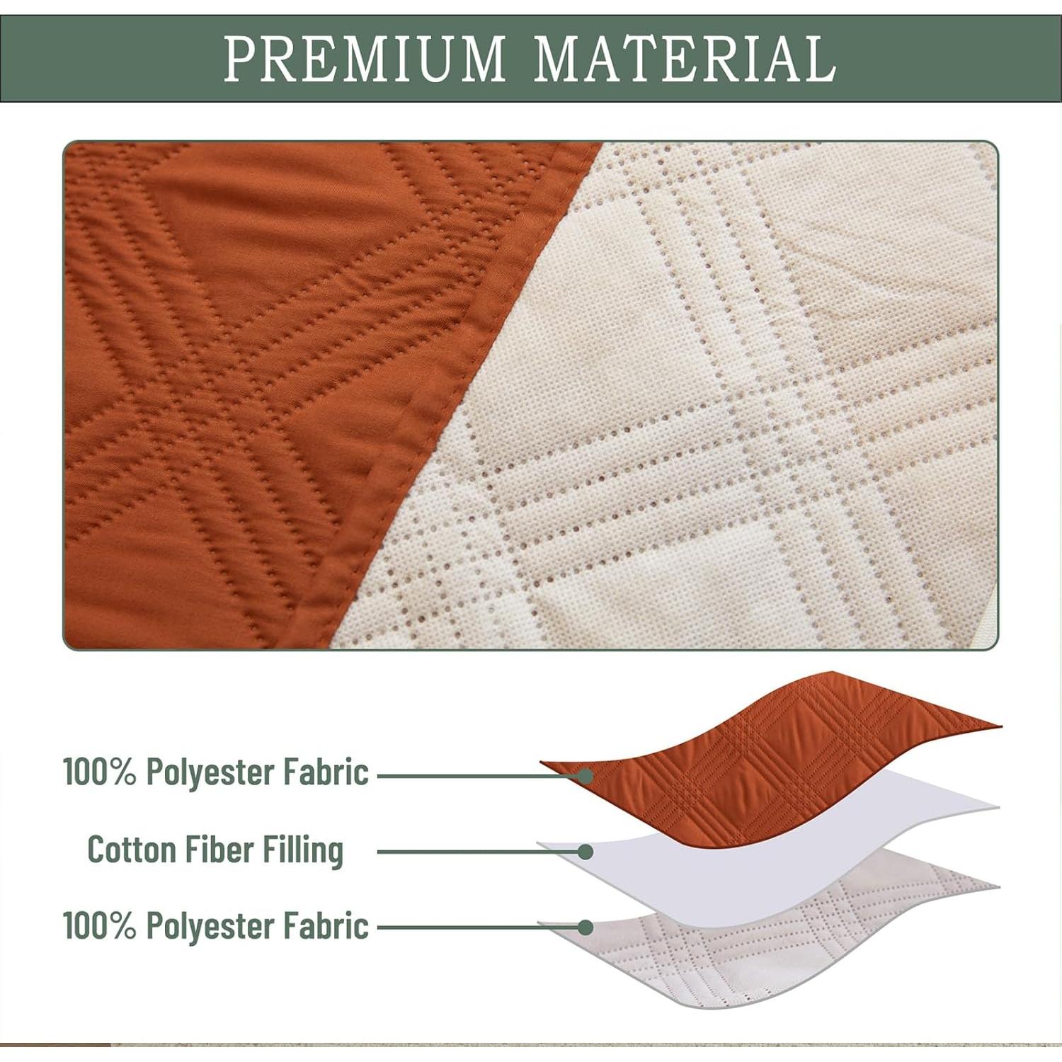 Funda de Sofá Qubjus Reversible 3 Cojines Naranja-Marrón