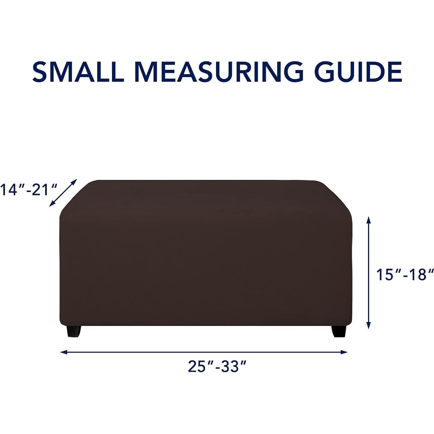 Funda de Ottoman PureFit Rectangular Pequeña Chocolate Antideslizante