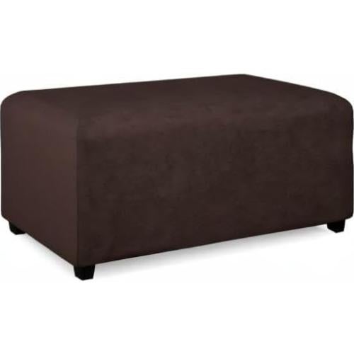 Funda de Ottoman PureFit Rectangular Pequeña Chocolate Antideslizante