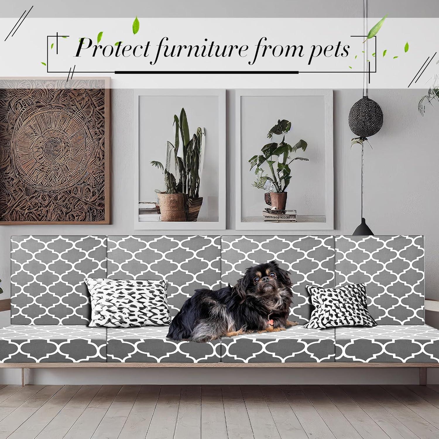 Fundas Impermeables para Cojines Newwiee 4 Pcs Gris