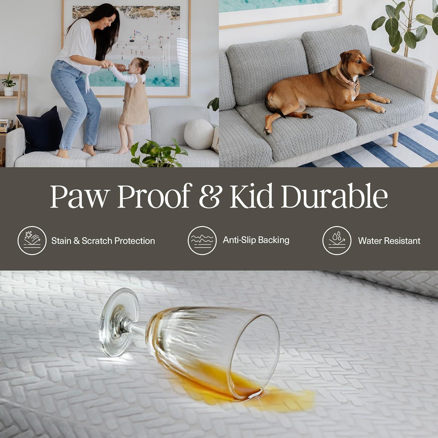 Funda de Sofá Ajustable Nolan Interior - Gris Carbón - Antideslizante