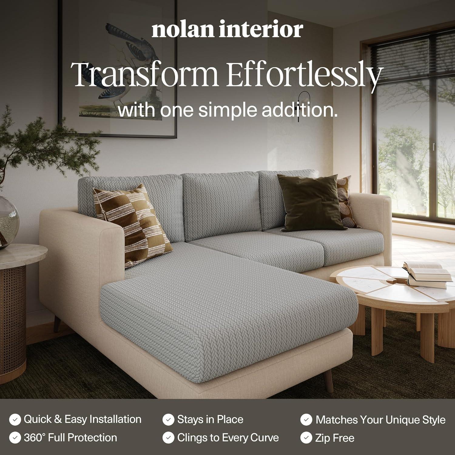 Funda de Sofá Ajustable Nolan Interior - Gris Carbón - Antideslizante