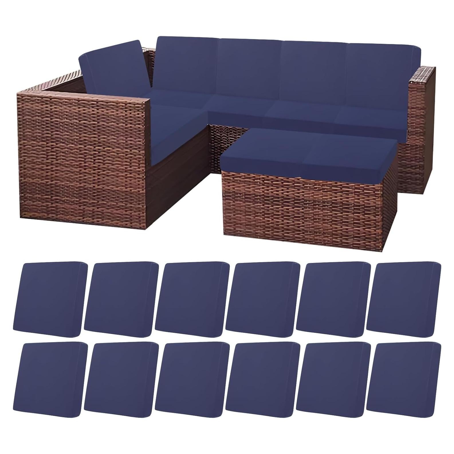 HEBE Funda de Cojines para Patio Set de 12 Impermeable Azul Marino