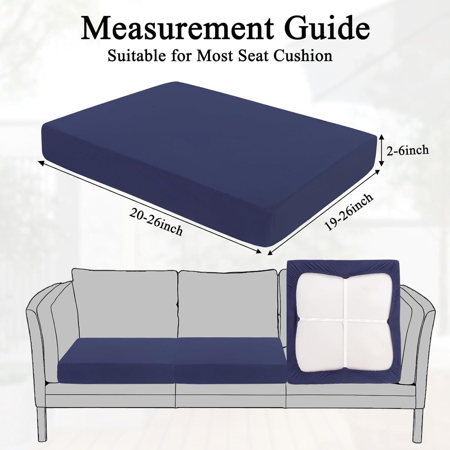 HEBE Funda de Cojines para Patio Set de 12 Impermeable Azul Marino