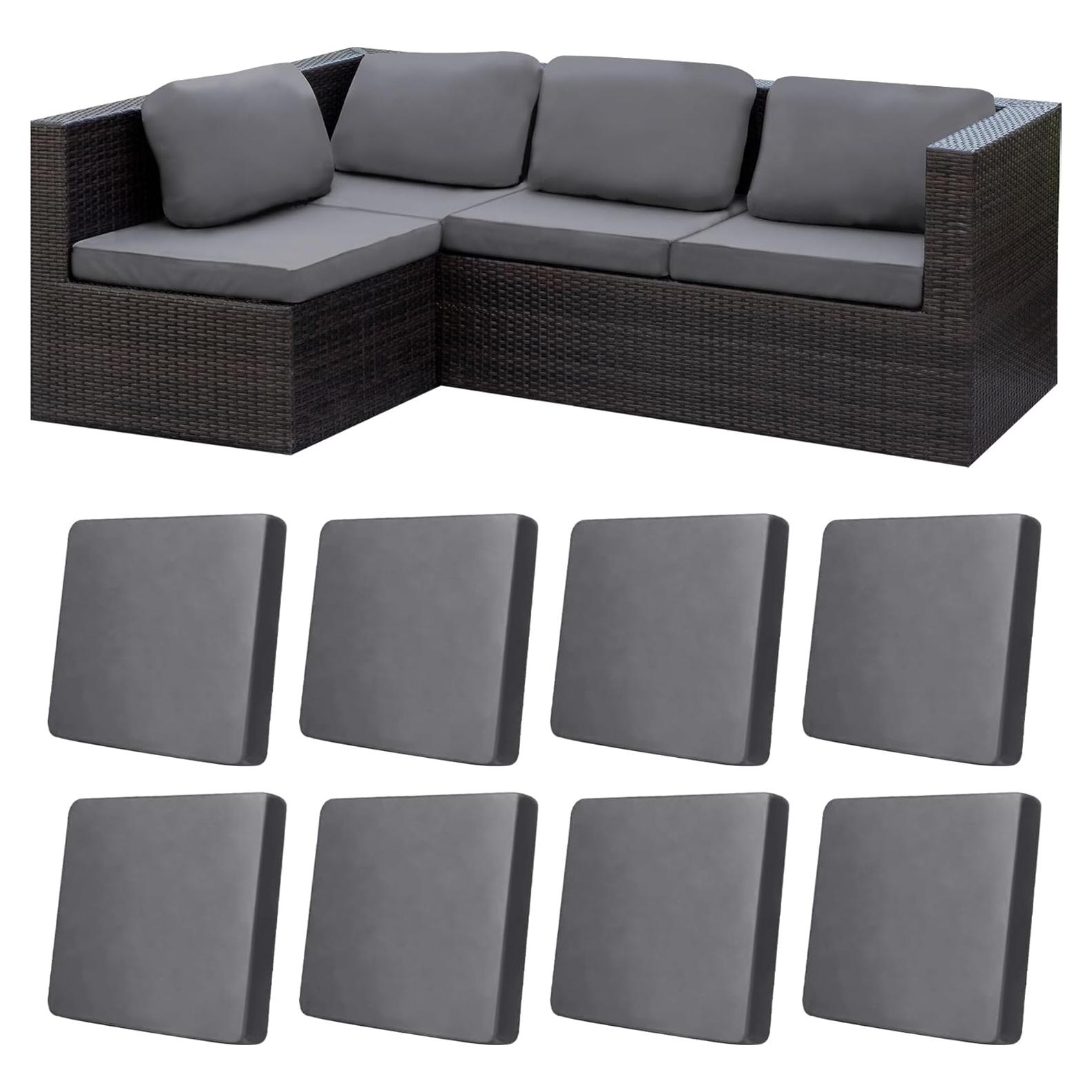 8 Fundas de Cojines para Sofá Exterior BIETYONE Gris