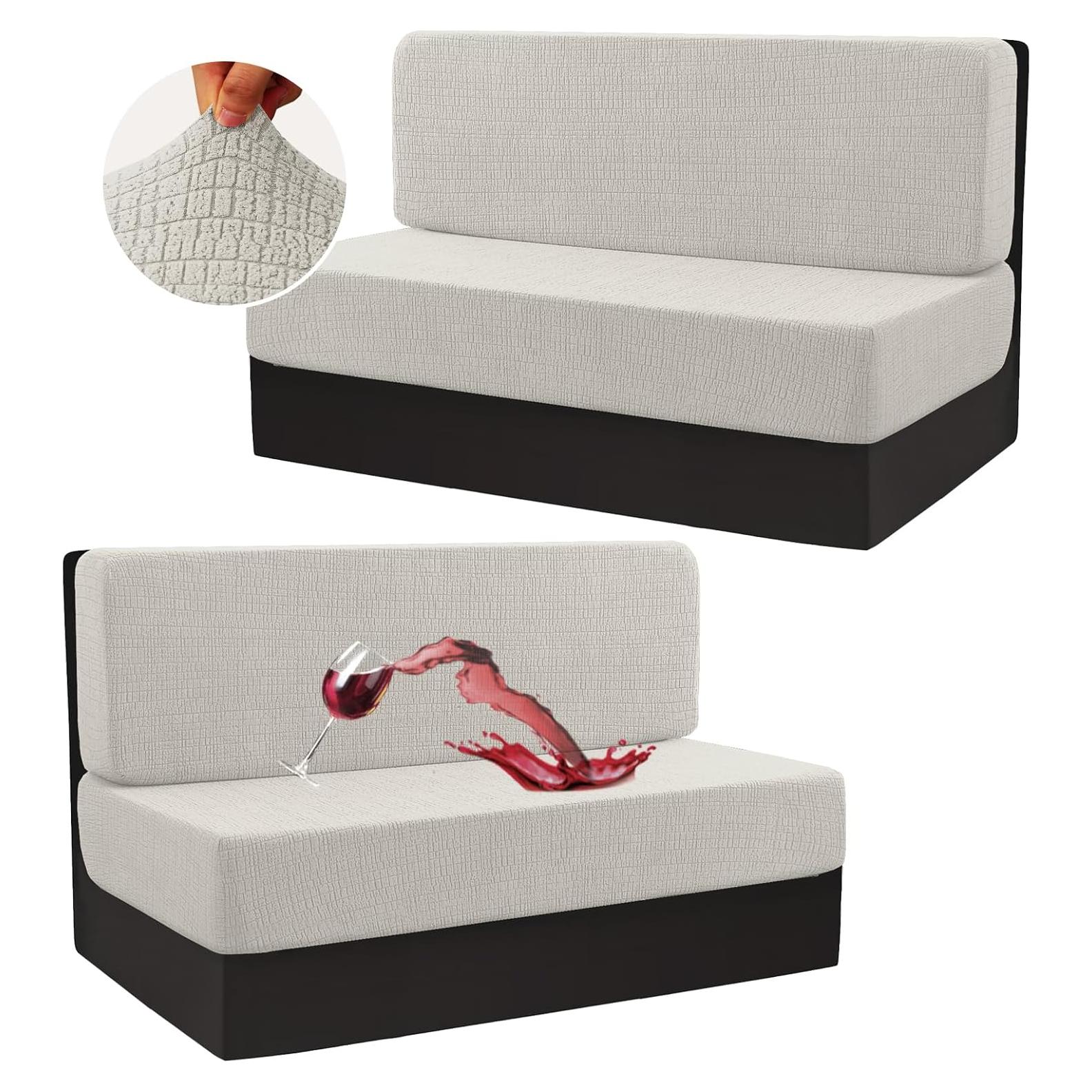 Fundas de Cojines de Comedor H.VERSAILTEX 100% Impermeables 2 Set Roble Claro