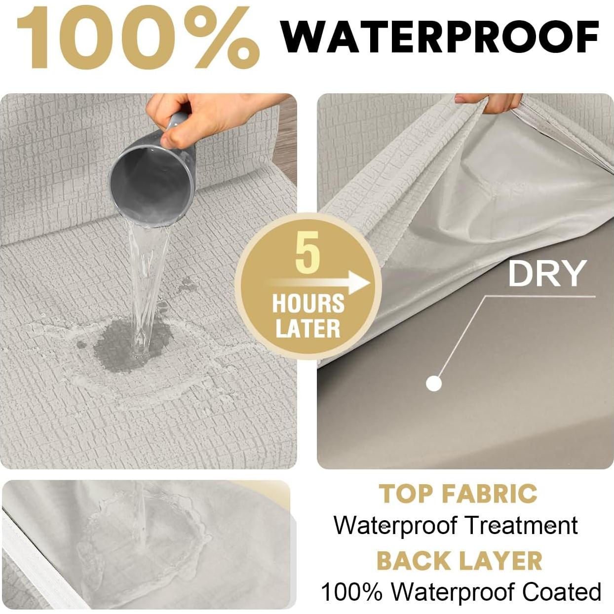 Fundas de Cojines de Comedor H.VERSAILTEX 100% Impermeables 2 Set Roble Claro