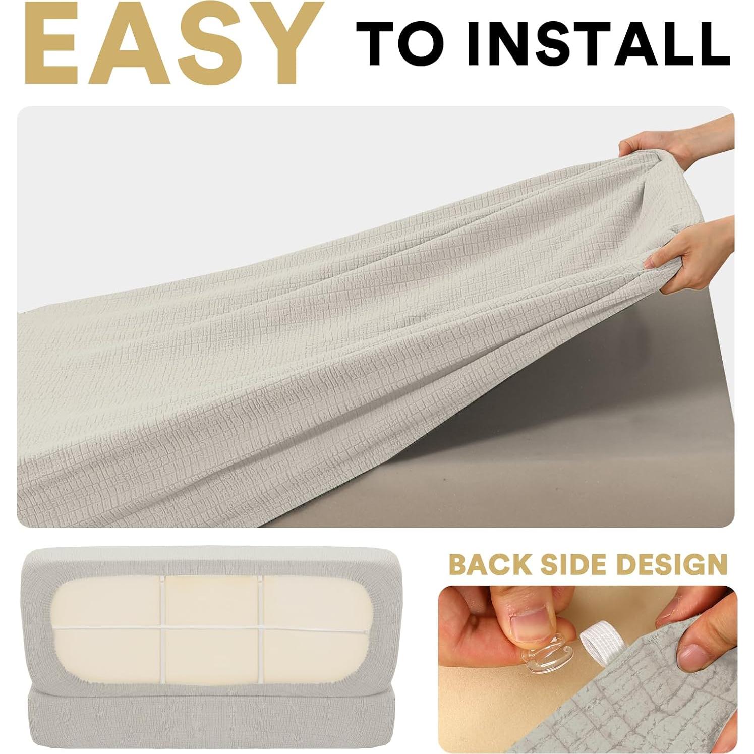 Fundas de Cojines de Comedor H.VERSAILTEX 100% Impermeables 2 Set Roble Claro